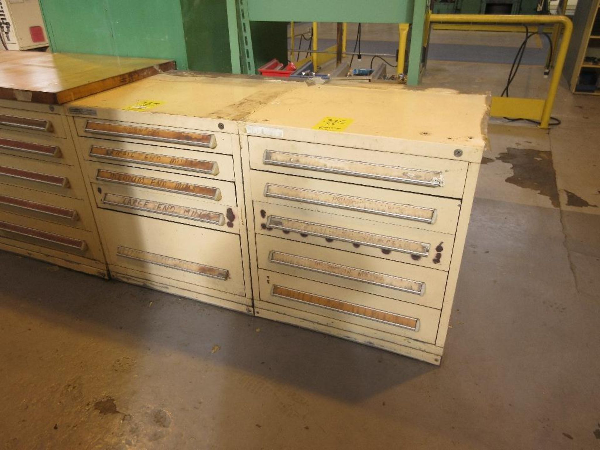 (2) VIDMAR 5-DRAWER CABINETS W/ END MILLS, OTHER