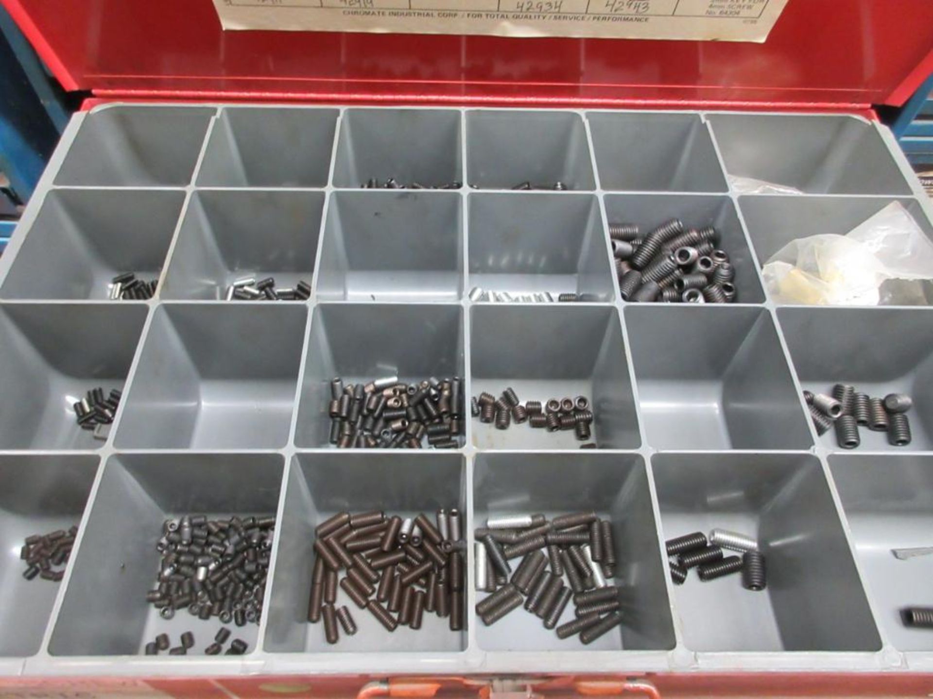 (30) LIDDED SMALL PARTS BINS W/ HARDWARE - Image 15 of 35