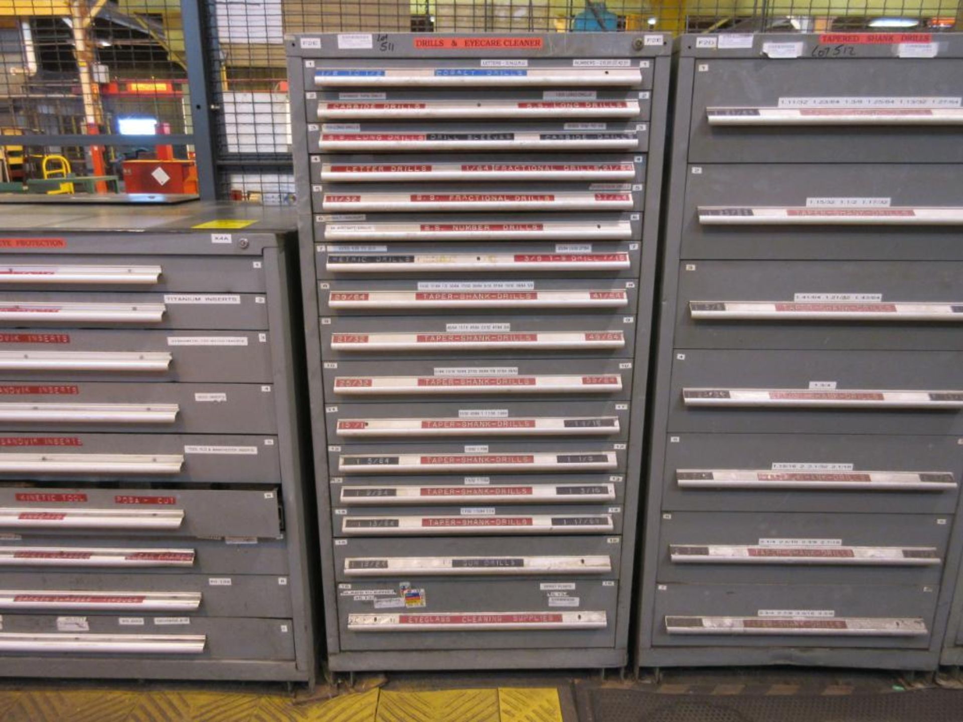 VIDMAR 16-DRAWER CABINET W/ CONTENT: DRILLS, DRILL SLEEVES