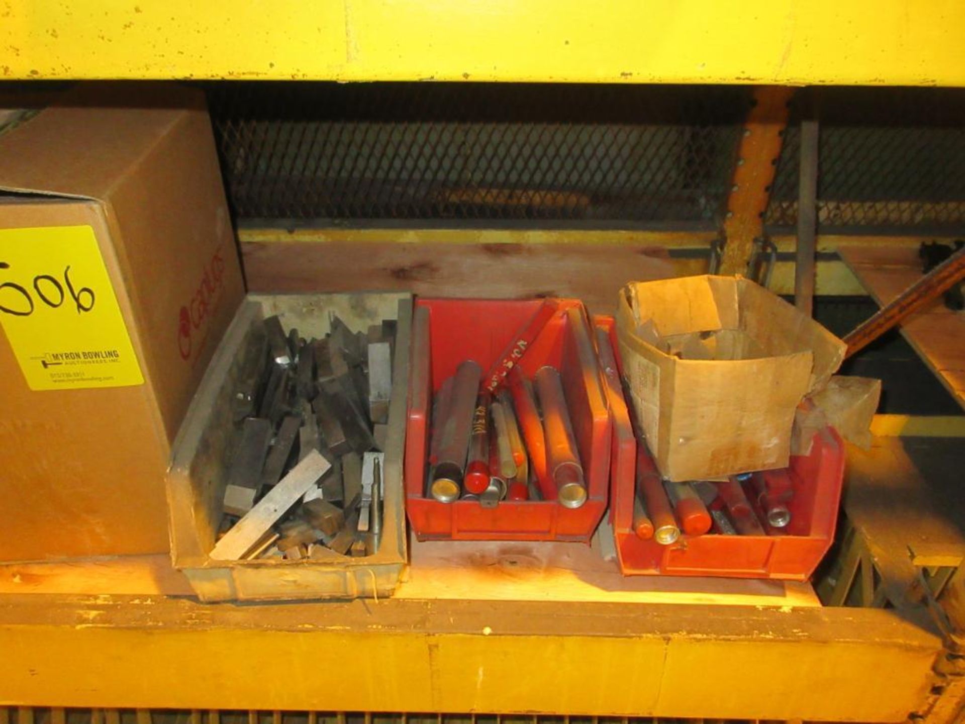 CONTENTS OF (22) SECTIONS PALLET RACK: ASSORTED ABRASIVES, SUNNEN STONES, TOOL BITS, DOVETAIL CUTTER - Image 14 of 43