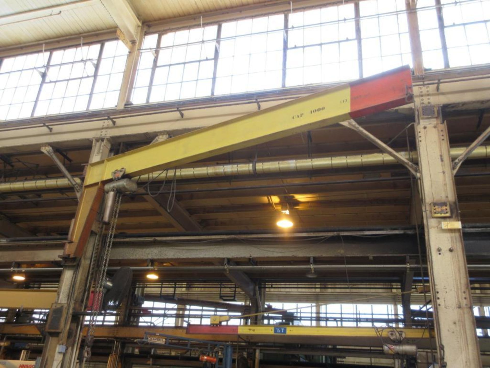 2-TON COLUMN MOUNTED JIB CRANE W/ CM 2-TON ELECTRIC HOIST, #113