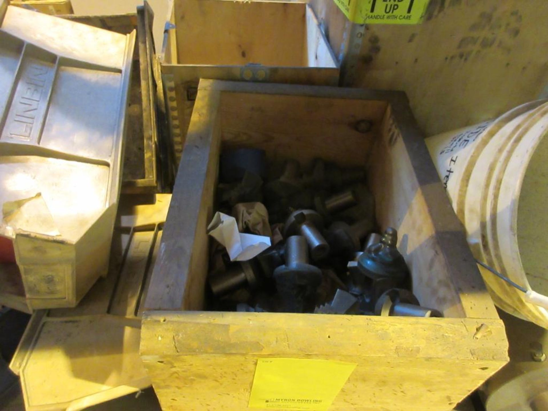 CONTENTS OF (22) SECTIONS PALLET RACK: ASSORTED ABRASIVES, SUNNEN STONES, TOOL BITS, DOVETAIL CUTTER - Image 29 of 43