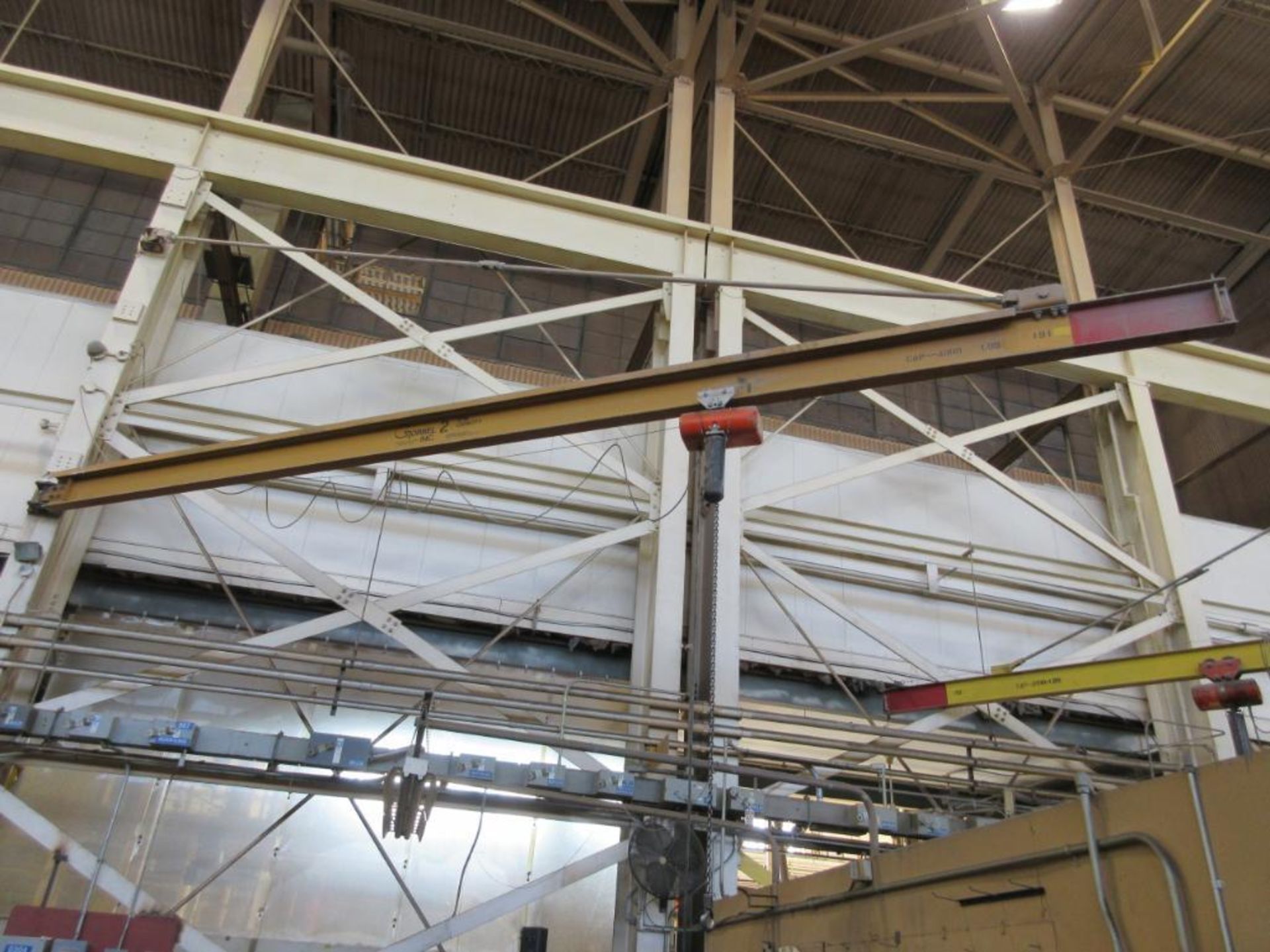 GORBEL 2-TON COLUMN MOUNTED JIB CRANE W/ CM 2-TON ELECTRIC HOIST, #191