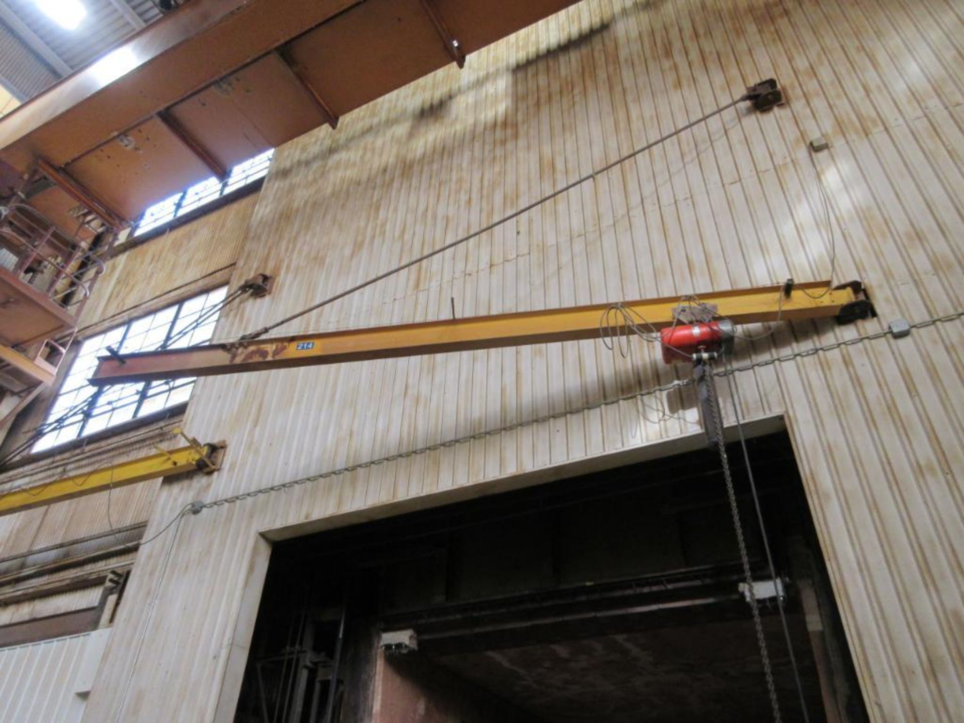 1-TON COLUMN MOUNTED JIB CRANE W/ CM 1-TON ELECTRIC HOIST, #214