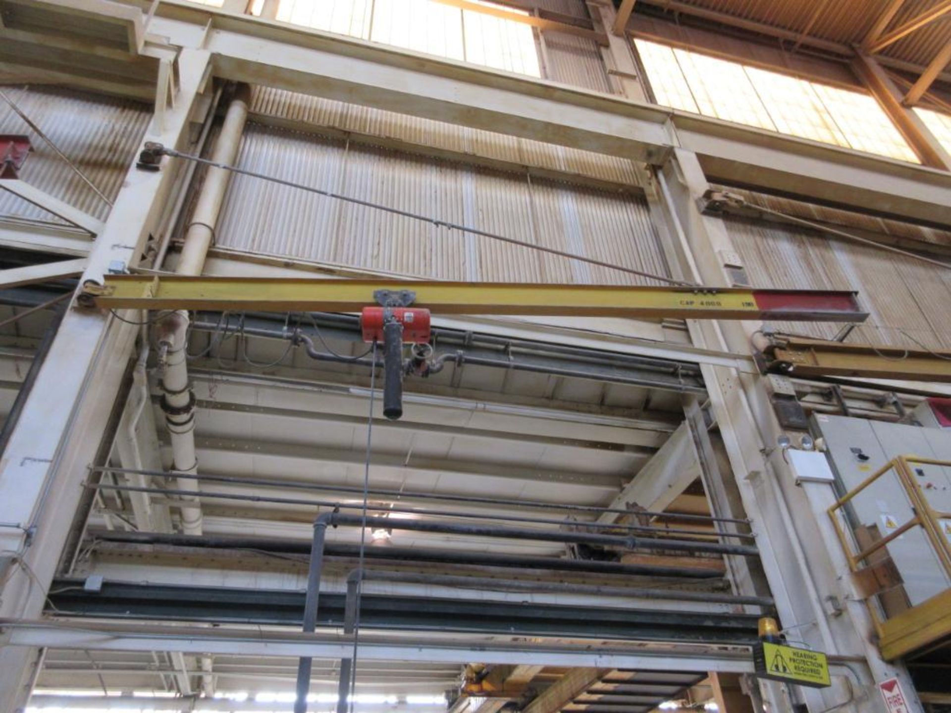 2-TON COLUMN MOUNTED JIB CRANE W/ CM 2-TON ELECTRIC HOIST, #198