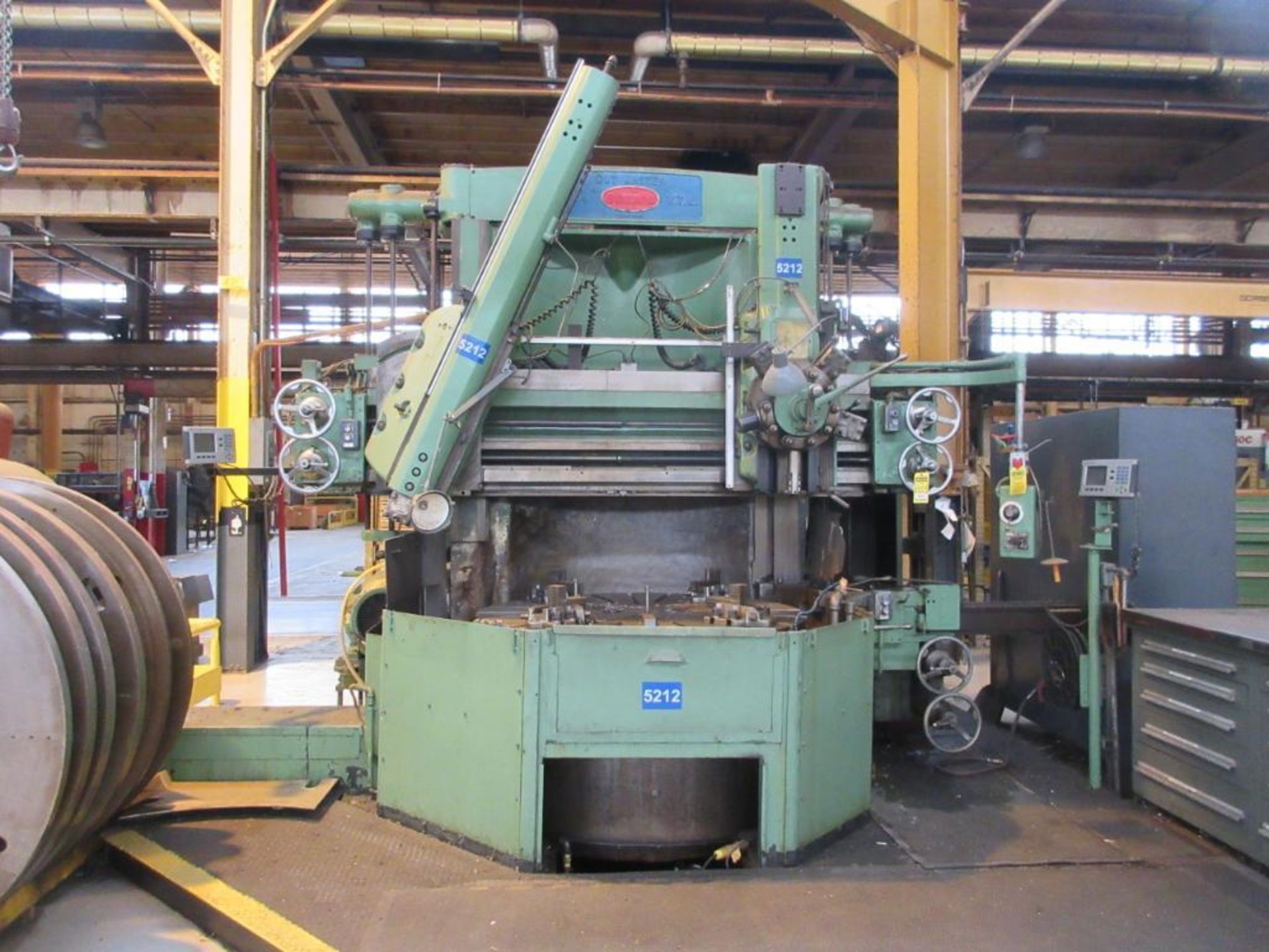 BULLARD CUTMASTER 64 IN. VERTICAL TURNING LATHE, 5-STATION AND SINGLE HEAD TURRET, DUAL ACU-RITE D.