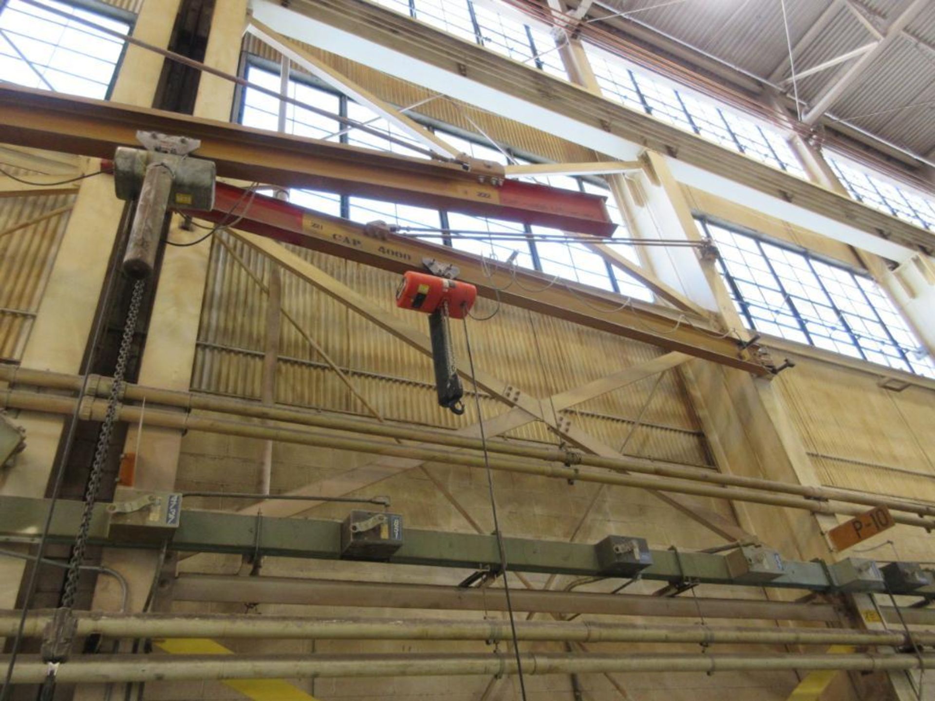 2-TON COLUMN MOUNTED JIB CRANE W/ CM 2-TON ELECTRIC HOIST, #221