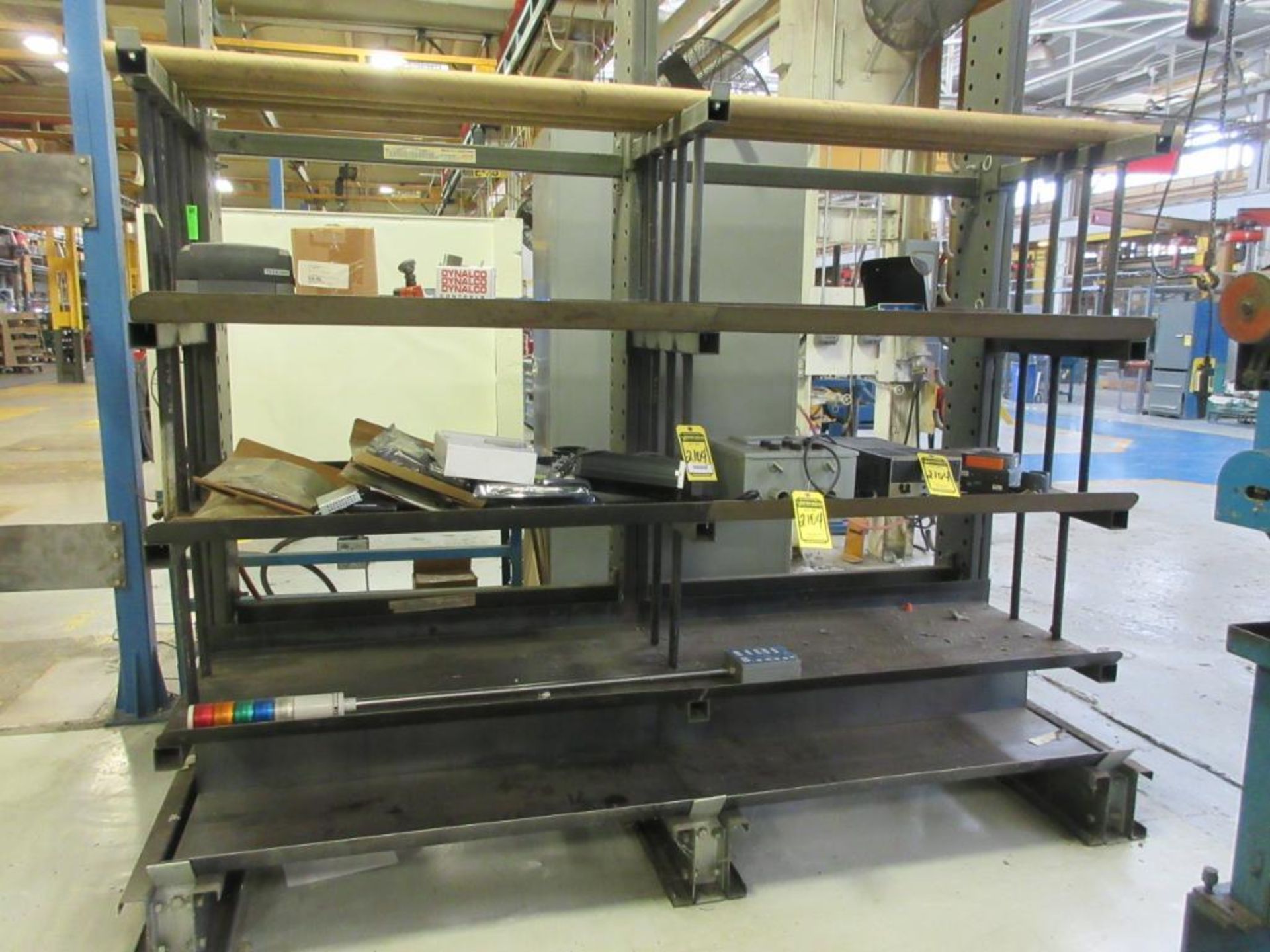 STEELTREE CANTILEVER RACK, 96 IN. X 96 IN. X 40 IN. WELDING SHELVING TO ARMS W/ CONTENT