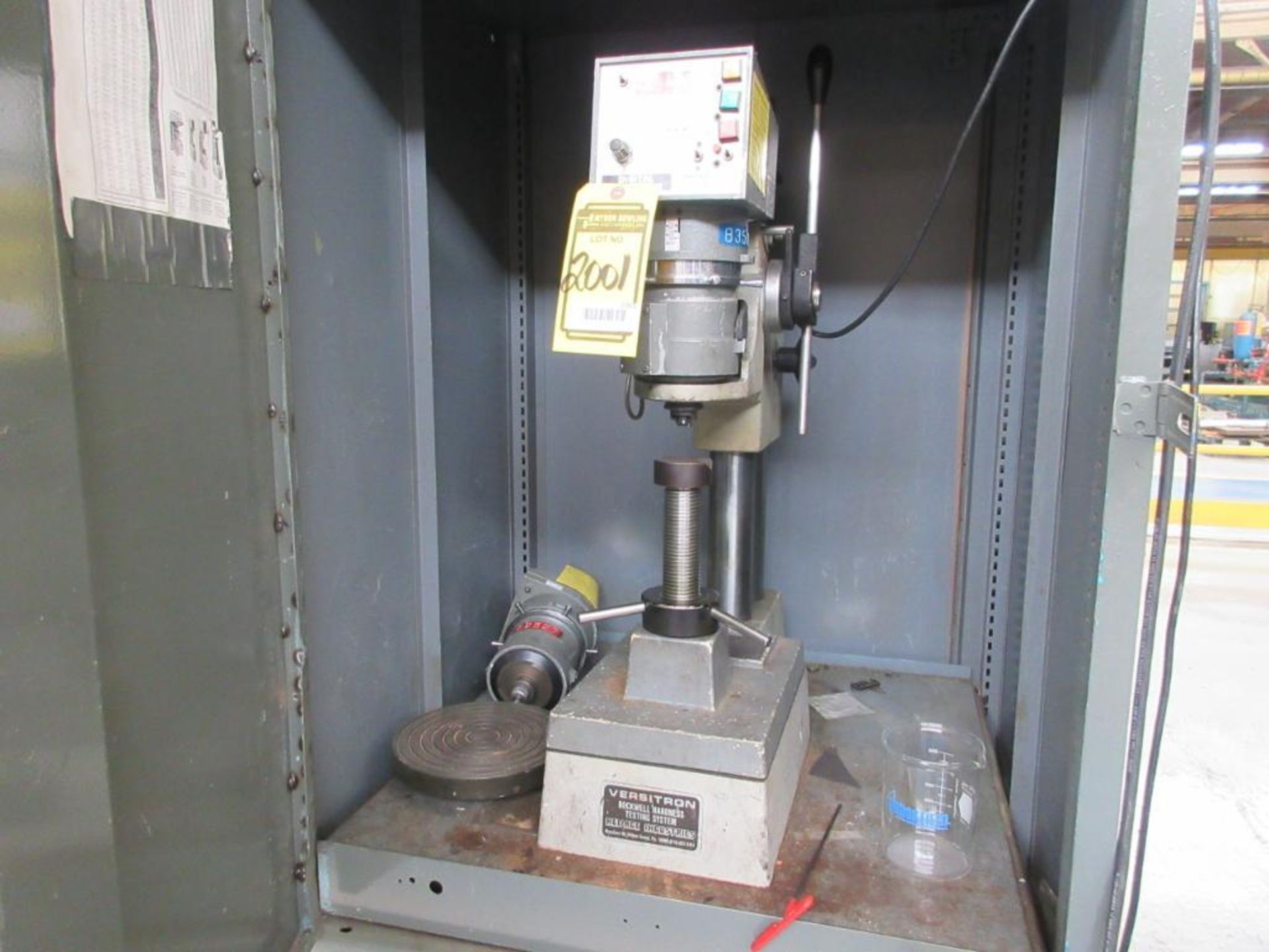 ROCKWELL HARNESS TESTING SYSTEM, VERSITRON D.R.O., EXTRA HEAD, ROTARY TABLE, CABINET INCLUDED