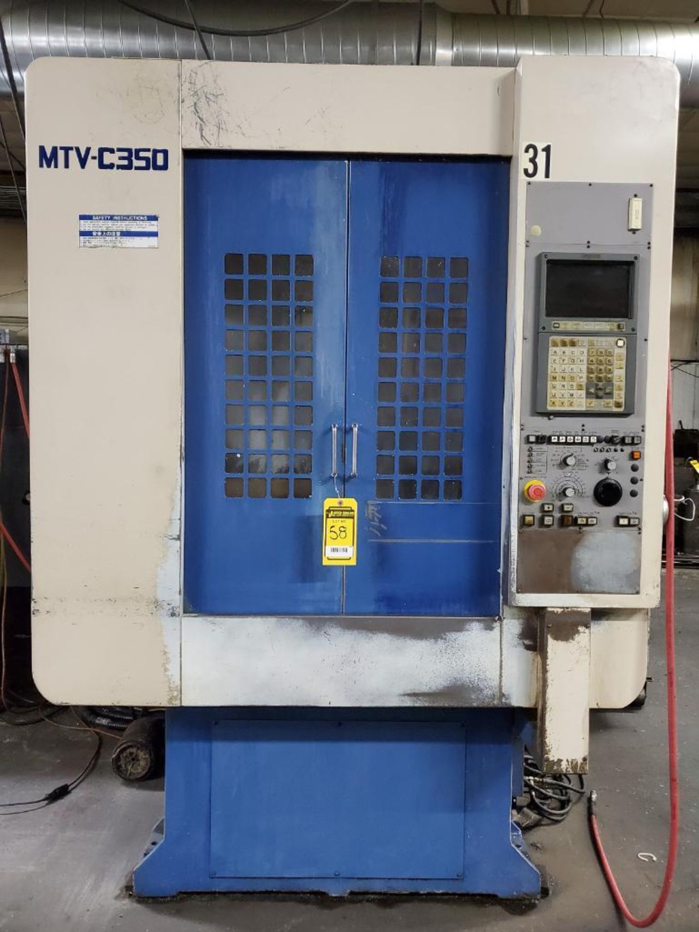 MIYANO MTV-C350 CNC VERTICAL MACHINING CENTER, YASNAC CONTROL, DUAL PALLETS, 15-STATION ATC, CHIP - Image 2 of 20