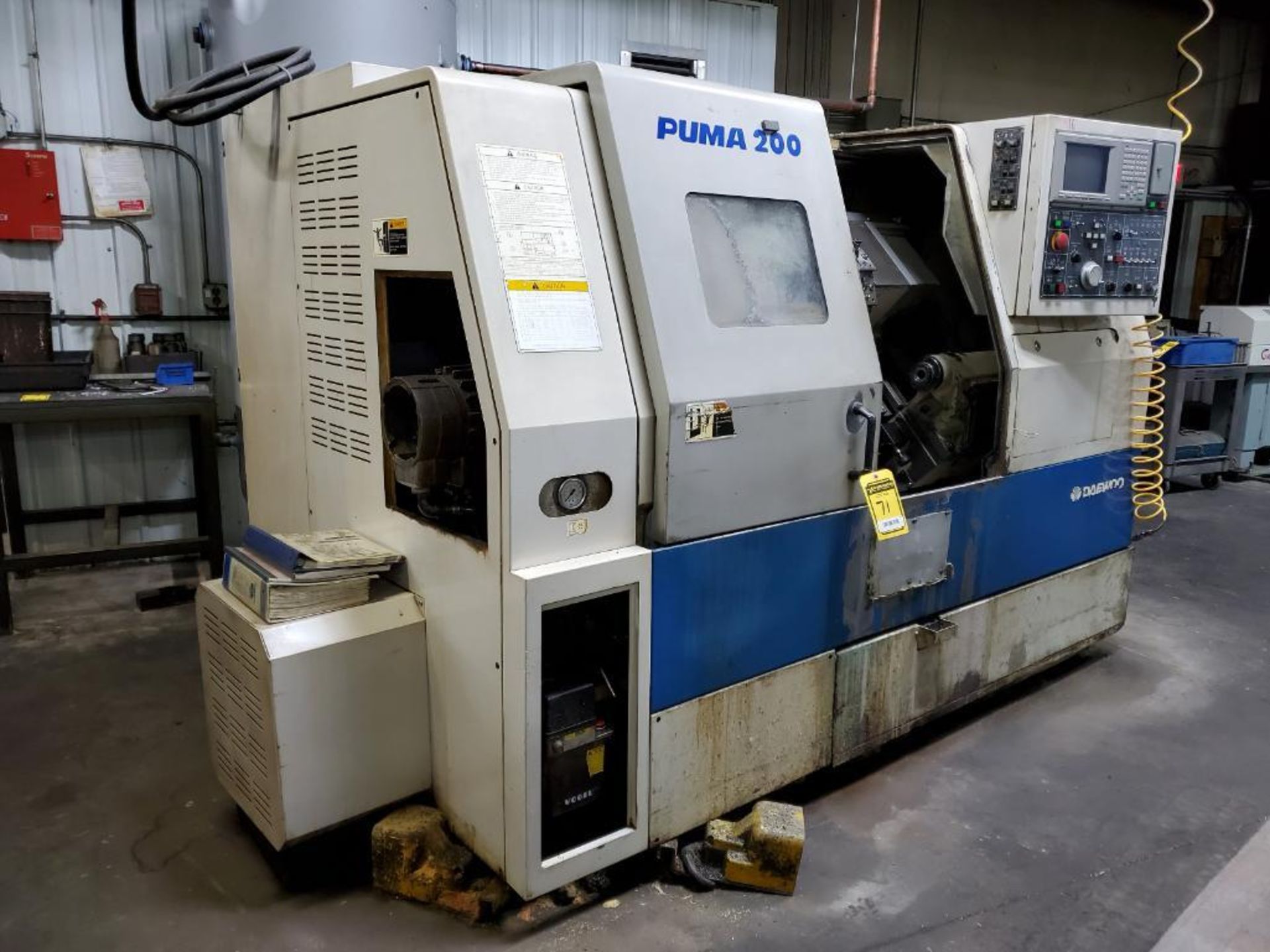 1998 DAEWOO PUMA 200 CNC LATHE, 12-STATION TURRET, 8'' 3-JAW CHUCK, TAILSTOCK, MITSUBISHI CONTROL, - Image 13 of 13