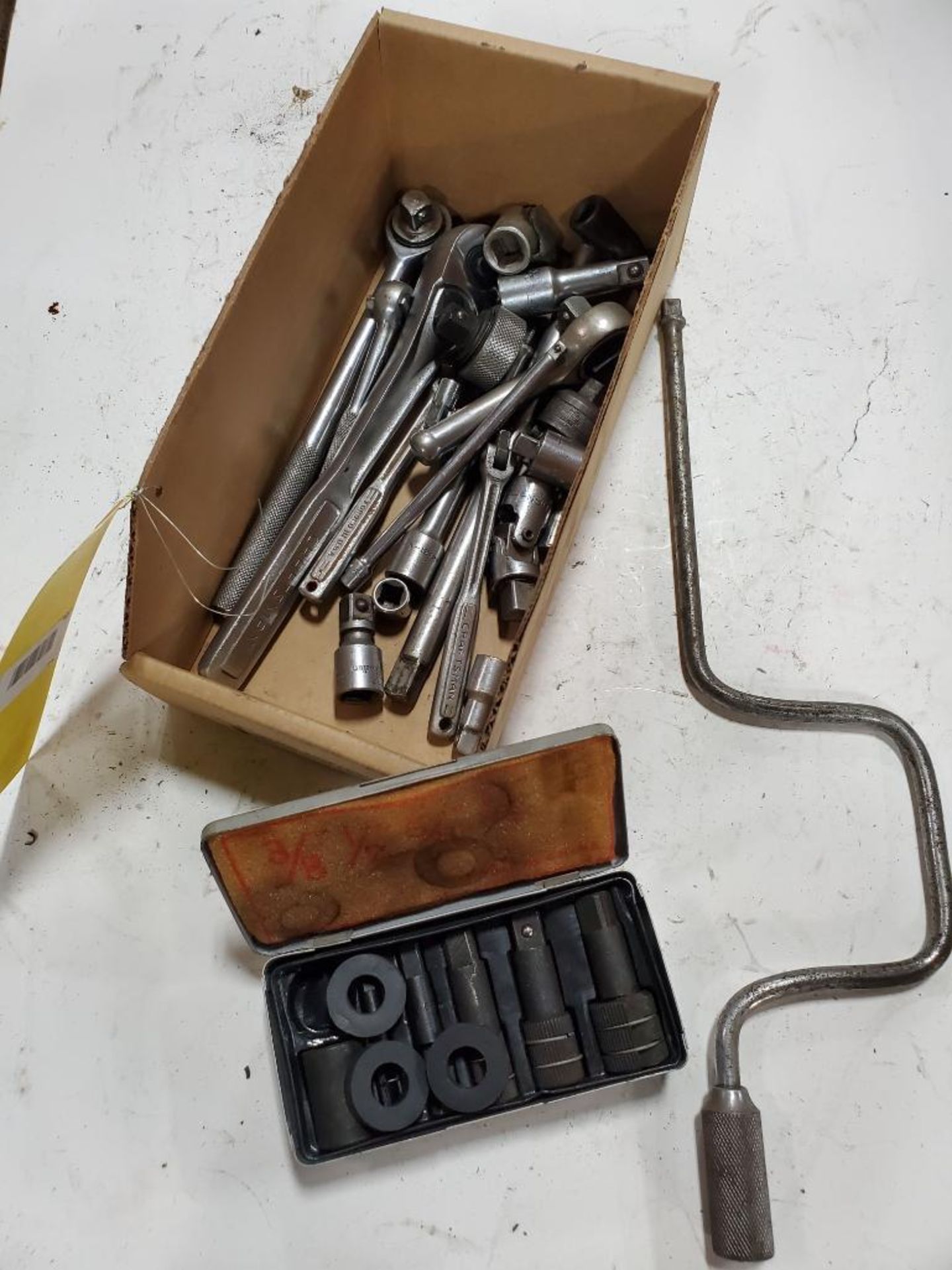 LOT OF ASSORTED DRIVE RATCHETS, SOCKETS, AND EXTENSIONS