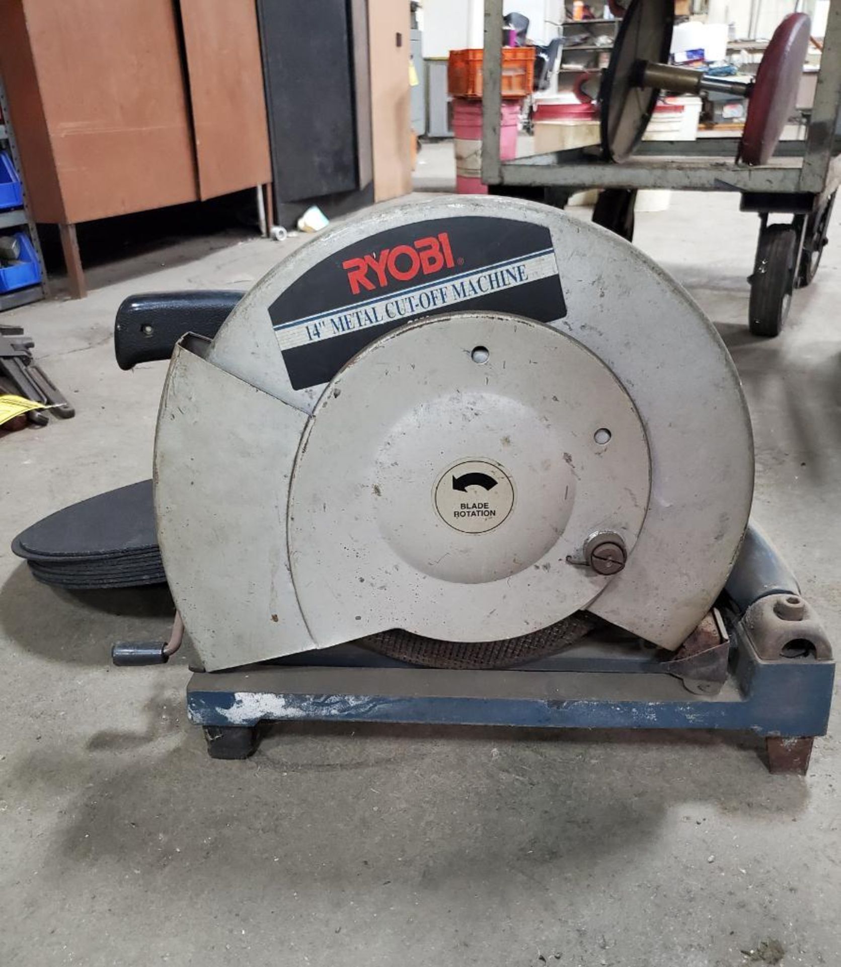 RYOBI 14'' METAL CUT-OFF SAW, MODEL C356, TYPE-11, WITH BLADES - Image 2 of 2