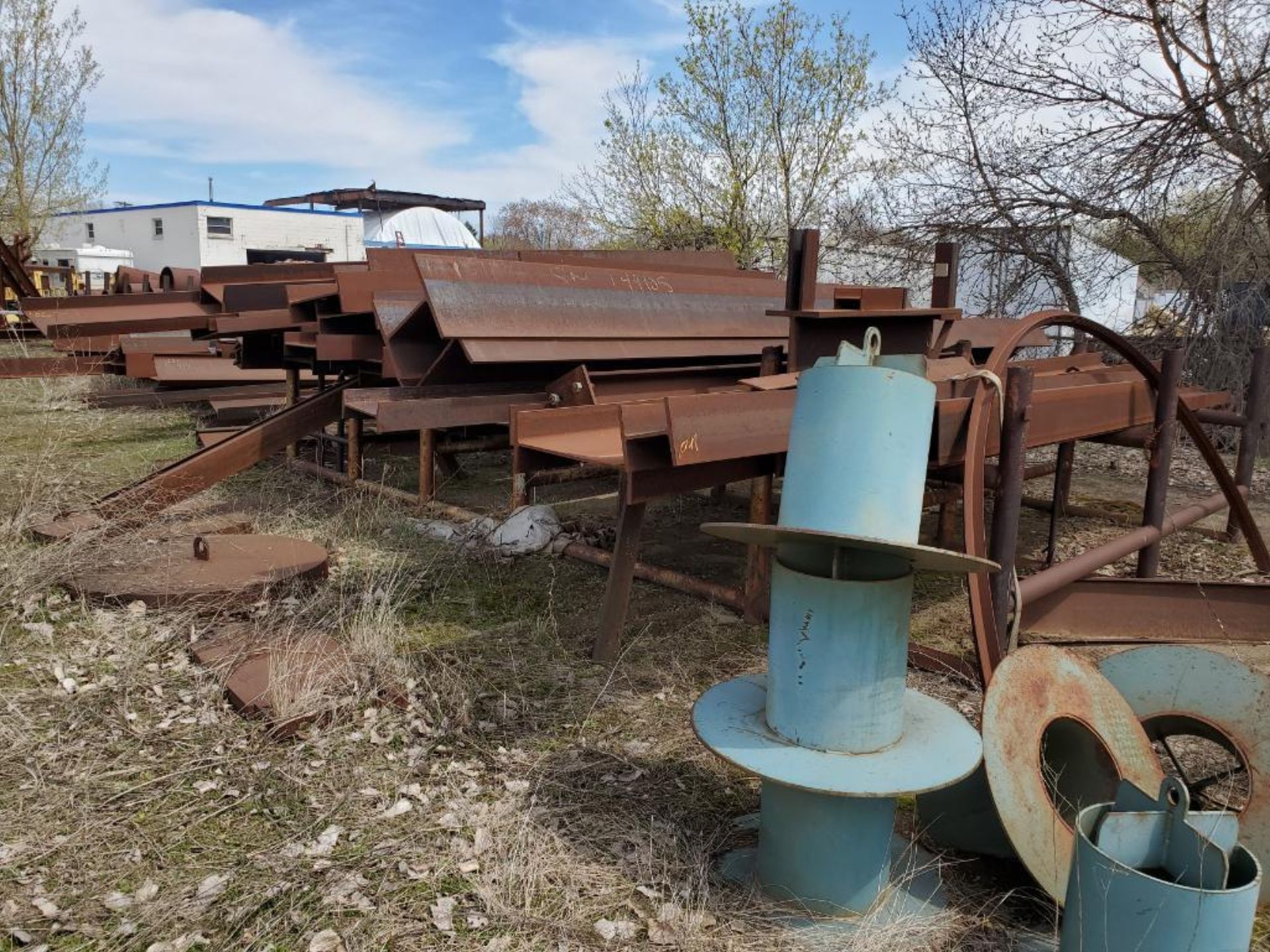 ASSORTED STEEL EAST SIDE, ANGLE, CHANNEL, FLAT STOCK, PIPE WITH STAND - Image 5 of 14