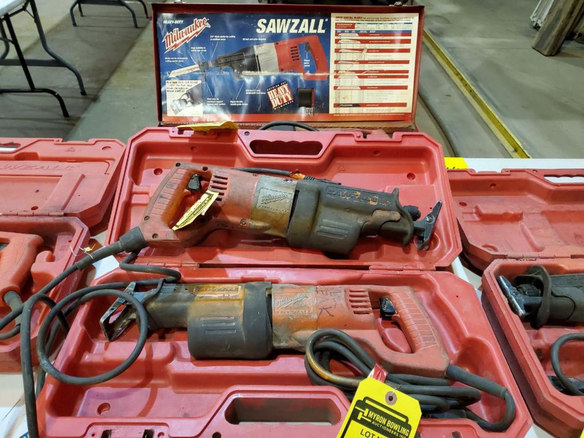 (3) MILWAUKEE SUPER SAWZALLS: ONLY (2) W/ CASES, 110 V.