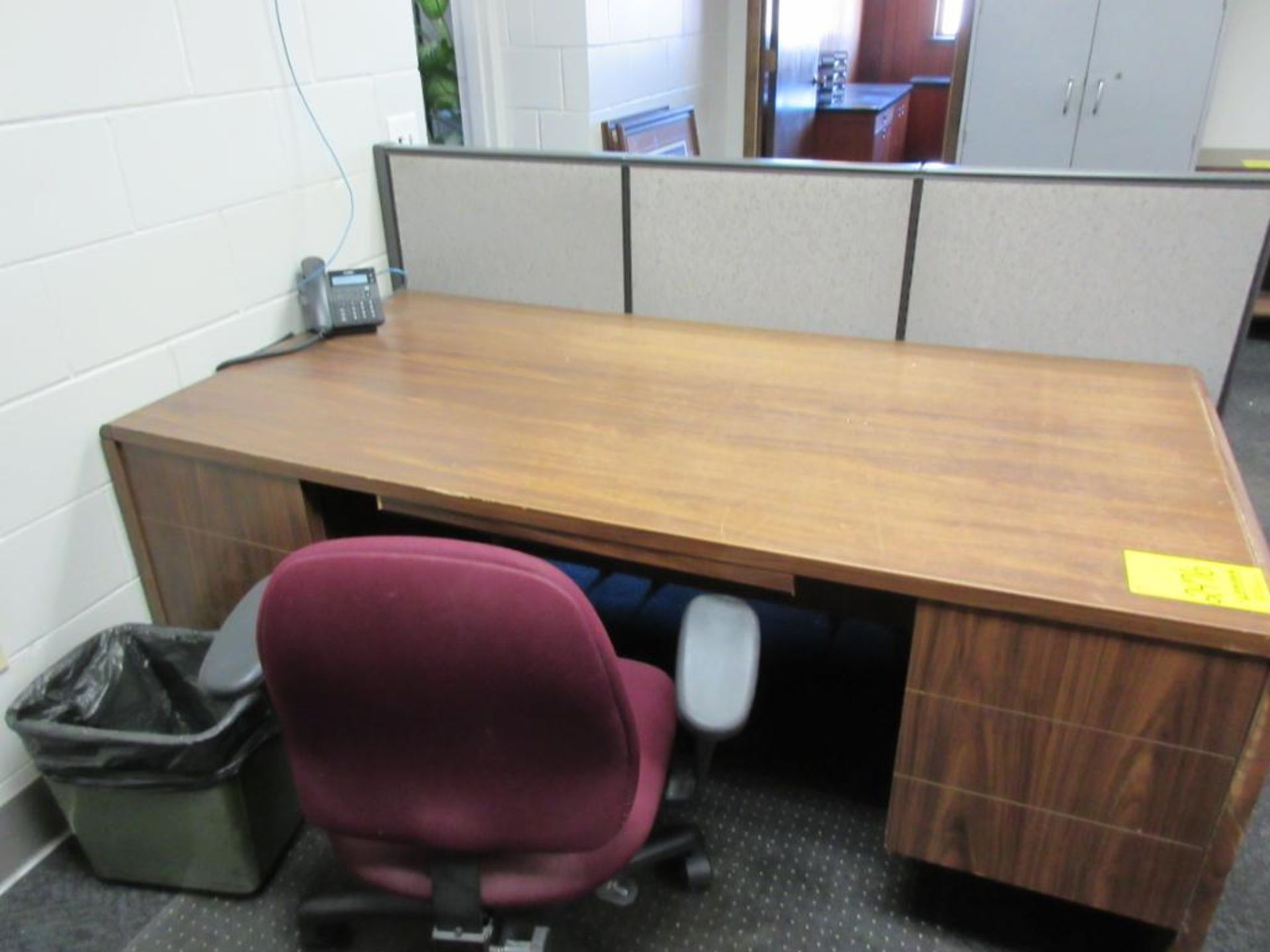 OFFICE AND CONTENTS: DESK CHAIRS FILE CABINETS SHELVING UNIT 2-DOOR CABINET TABLES CUBICLE PANELS - Image 2 of 9