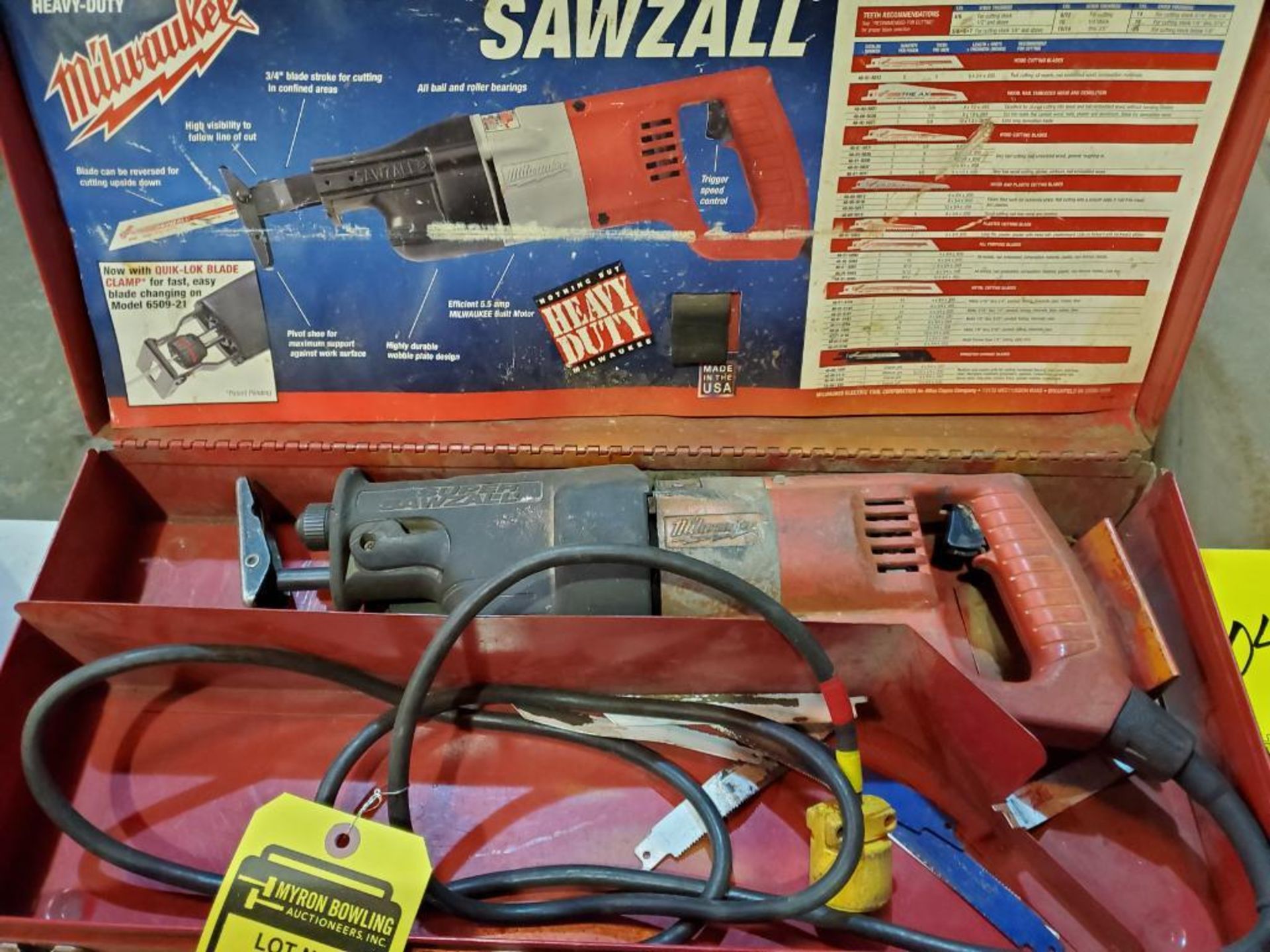 (3) MILWAUKEE SUPER SAWZALLS: ONLY (2) W/ CASES, 110 V. - Image 10 of 10