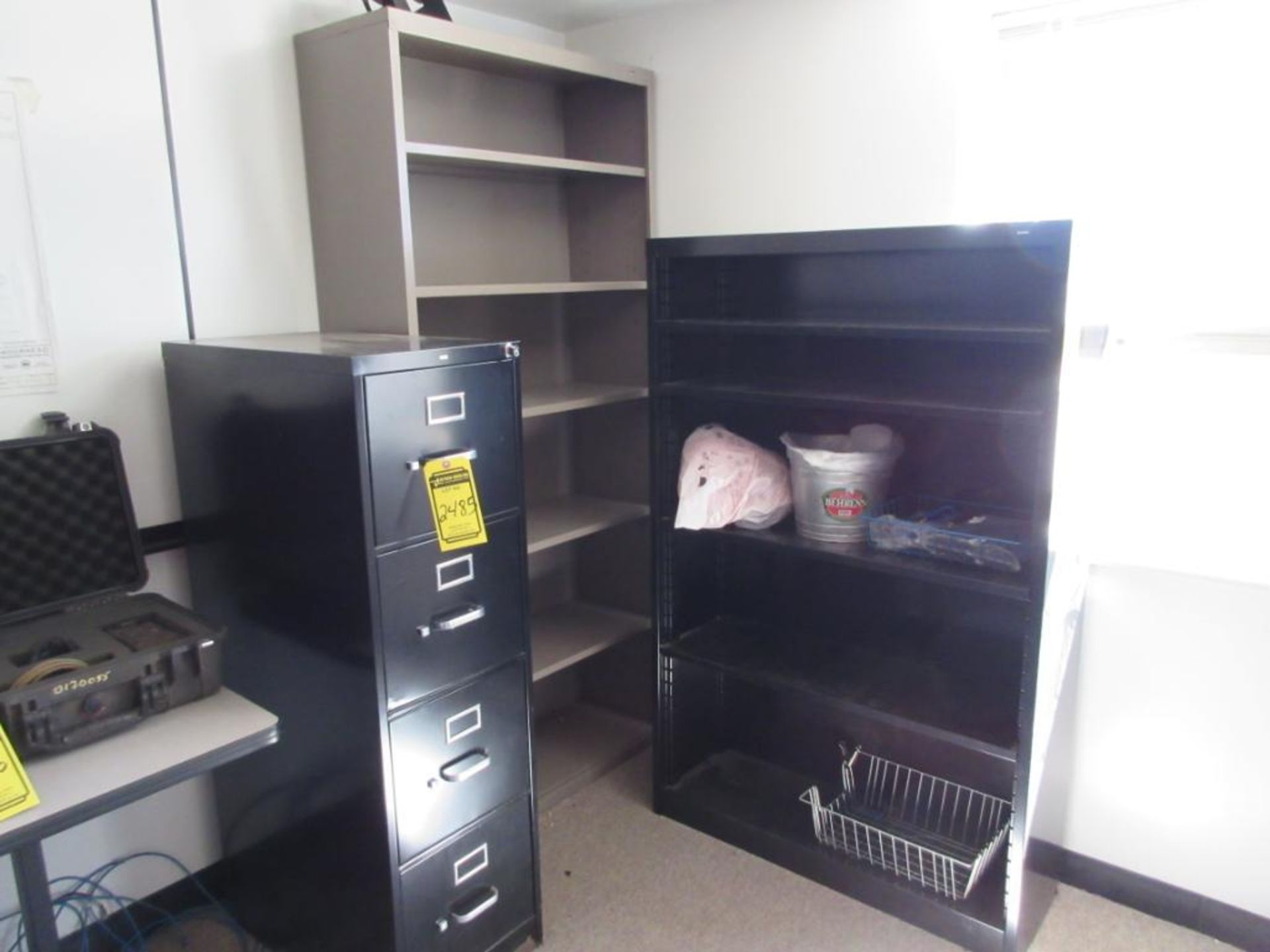 ASSORTED 2-DOOR CABINETS, LATERAL FILE CABINETS, DISPLAY UNIT, TABLES, VIDEO SCREEN - Bild 8 aus 15