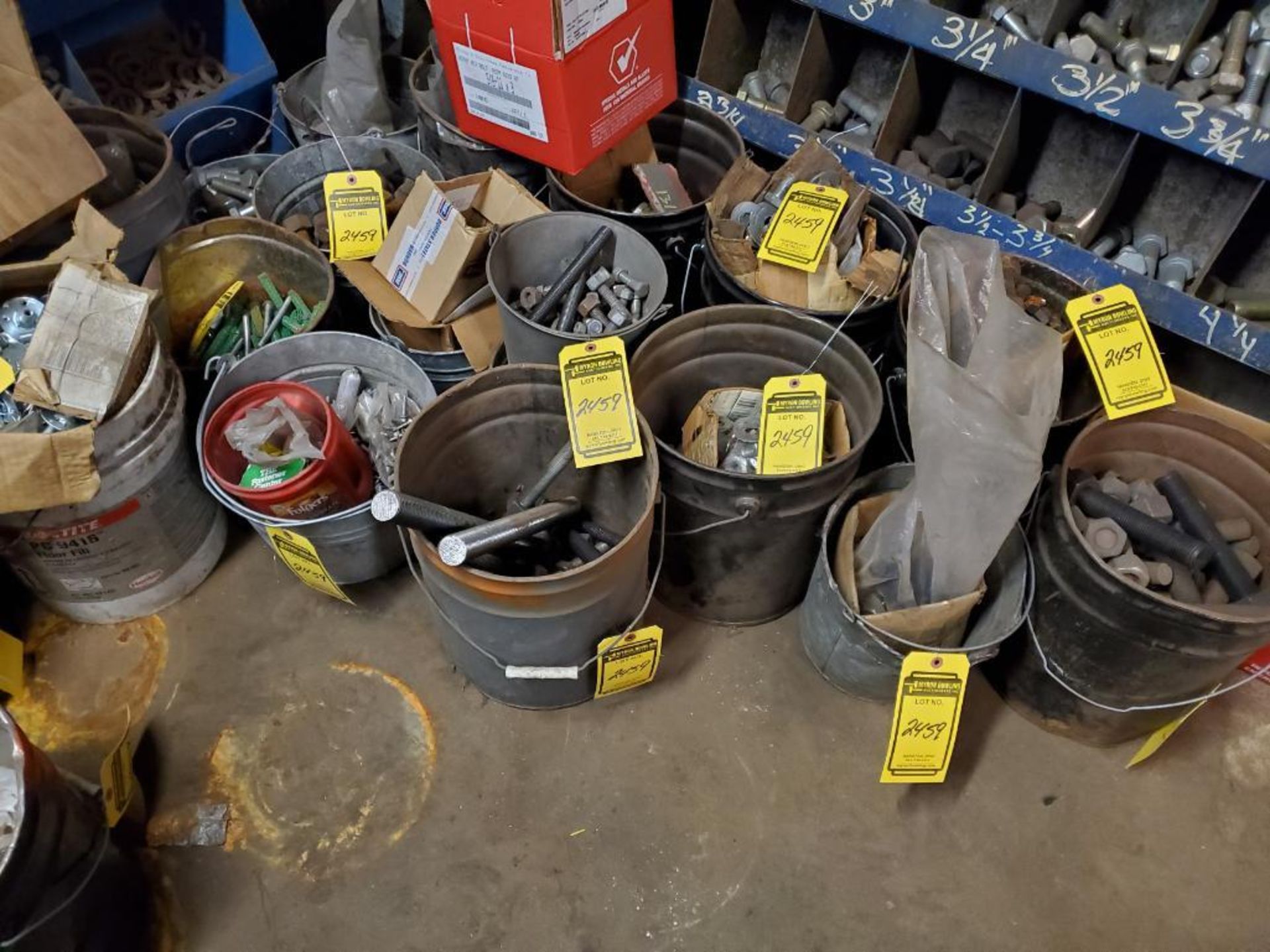 LARGE LOT OF LARGE NUTS, BOLTS AND WASHERS, ROUGH SERVICE LIGHT BULBS, FILE CABINETS - Bild 11 aus 11