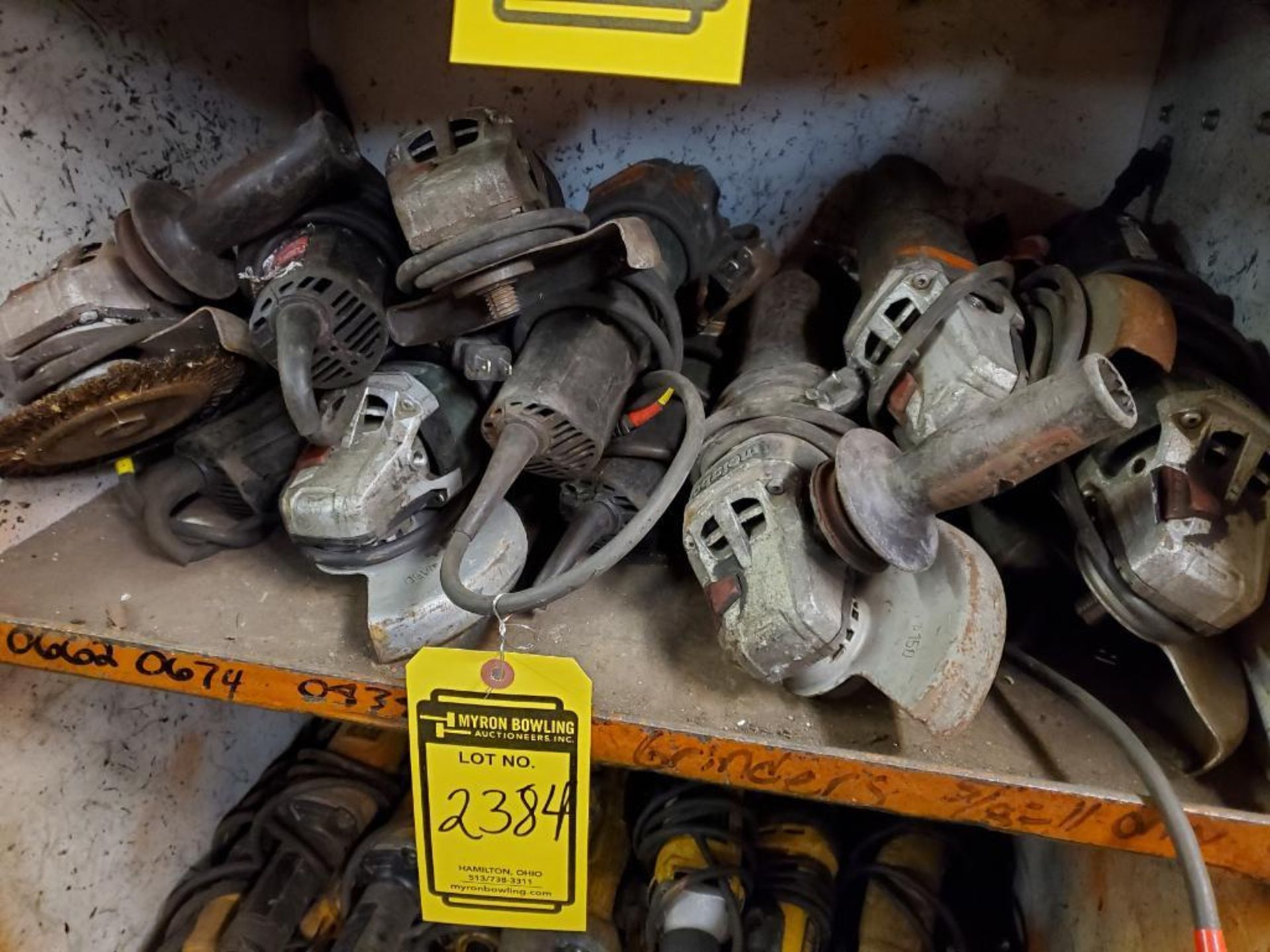 ASSORTED METABO ELECTRIC GRINDERS WITH SHELVING UNITS - Image 4 of 5