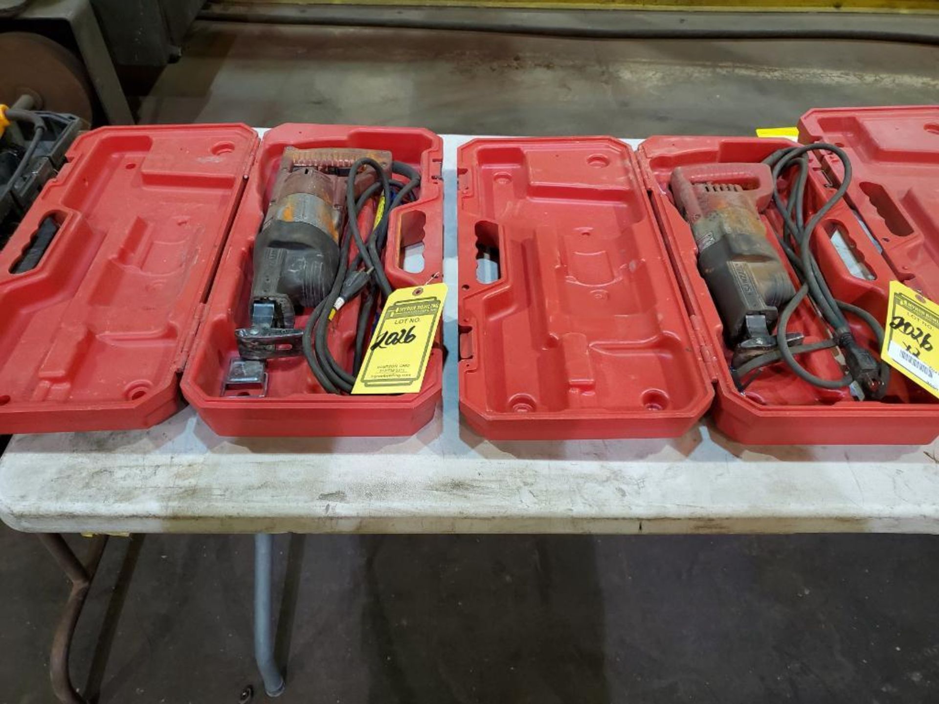 (2) MILWAUKEE SUPER SAWZALLS W/ CASE, 110 V.