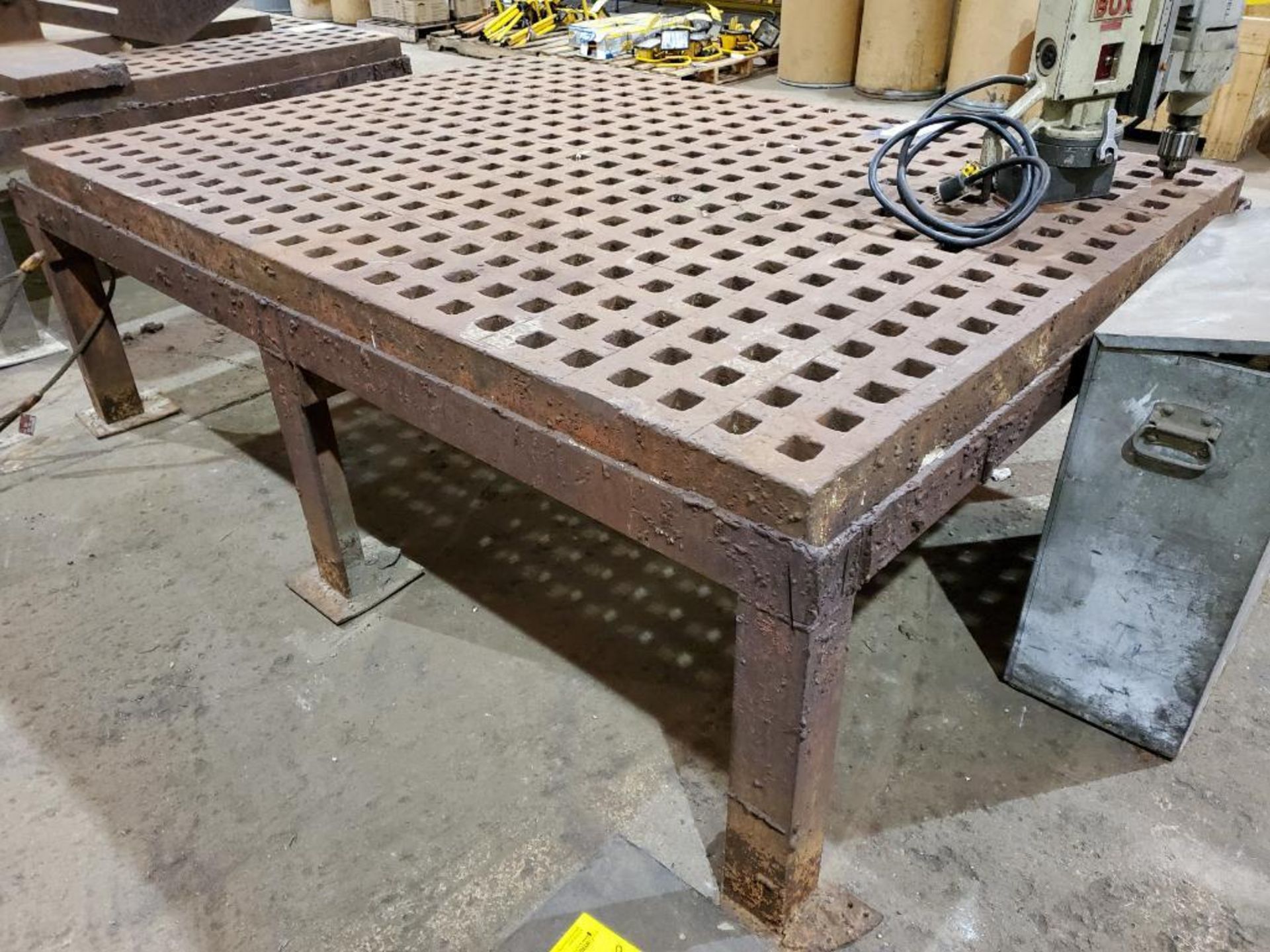 ACORN FIXTURE/ WELDING TABLE, APPROX. 61 X 86 '' X 6'' THICK - Image 8 of 10