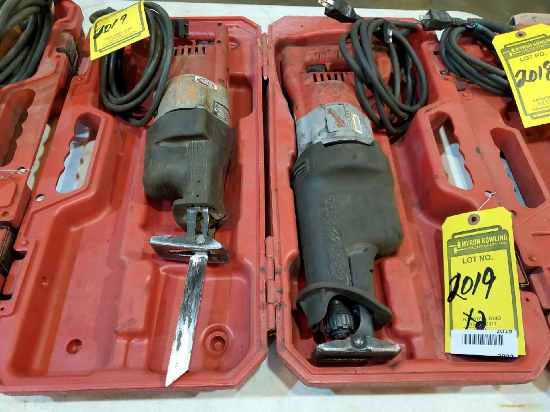 (2) MILWAUKEE SUPER SAWZALLS W/ CASE, 110 V.