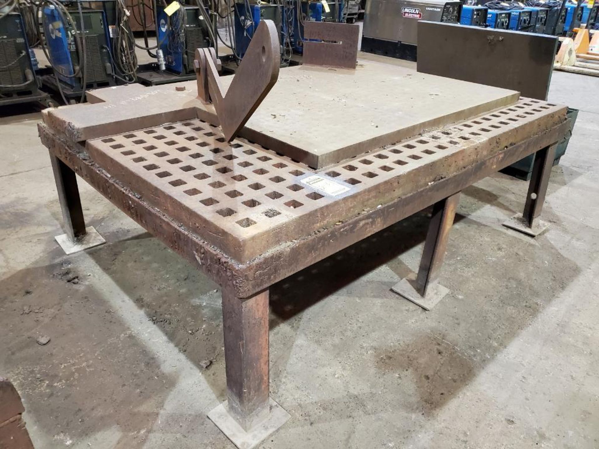 ACORN FIXTURE/ WELDING TABLE, APPROX. 61 X 86 '' X 2 1/2'' THICK - Image 4 of 14