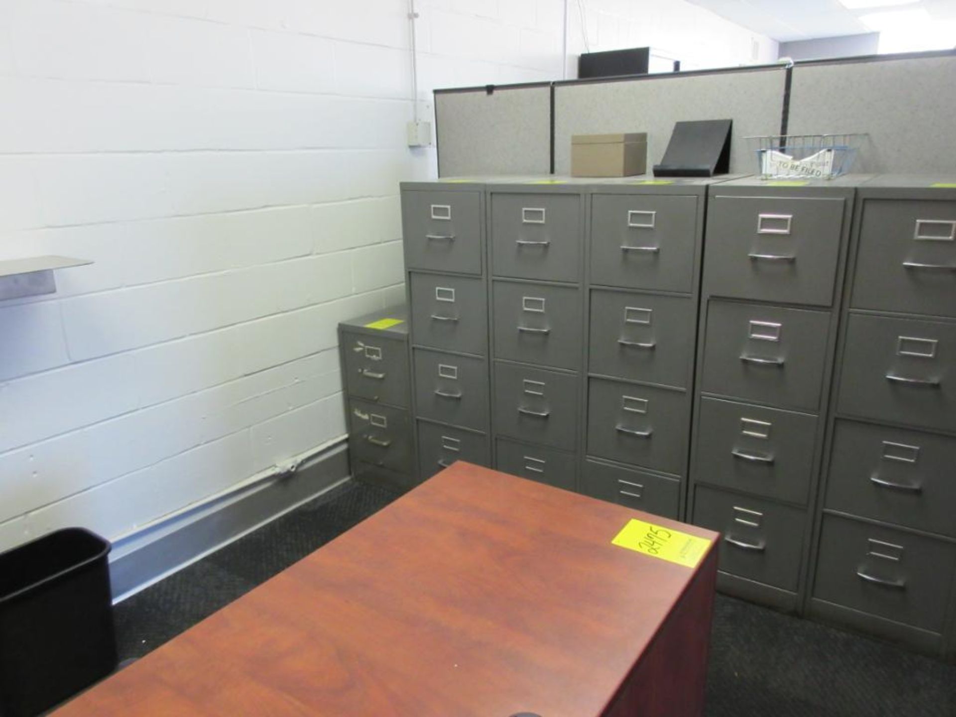 OFFICE AND CONTENTS: DESK CHAIRS FILE CABINETS SHELVING UNIT 2-DOOR CABINET TABLES CUBICLE PANELS - Image 16 of 17