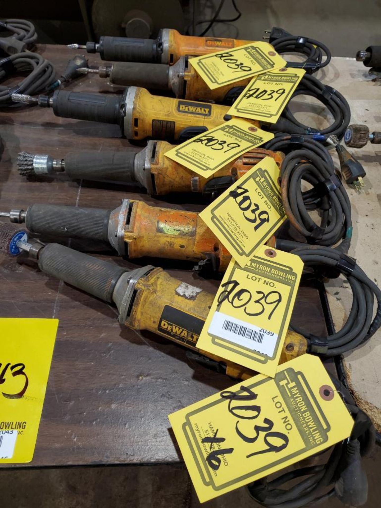 (6) DEWALT DIE GRINDERS, 110 V.