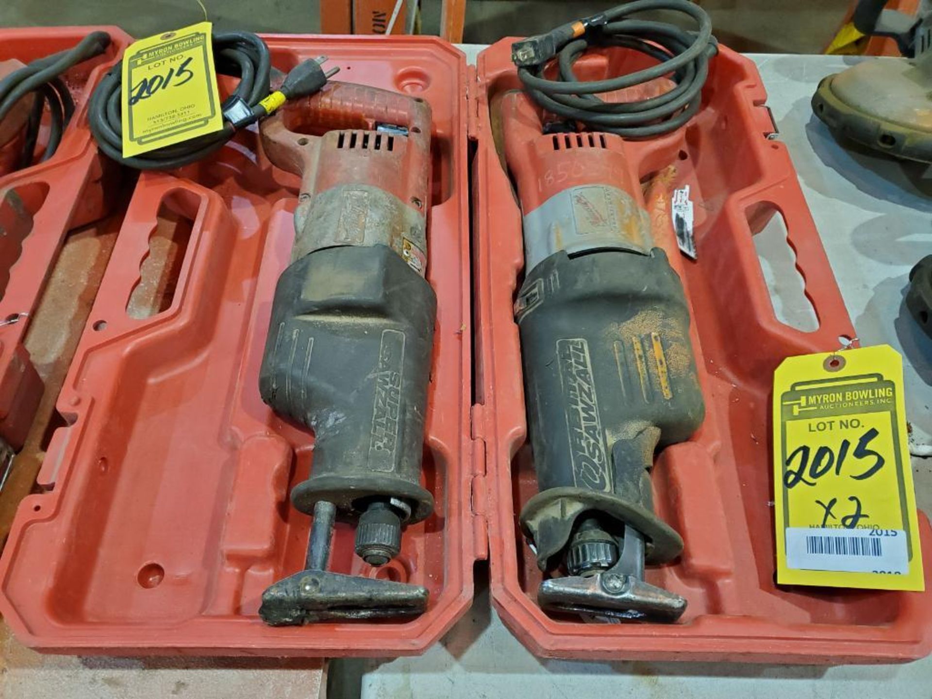 (2) MILWAUKEE SUPER SAWZALLS W/ CASE, 110 V. - Image 2 of 6