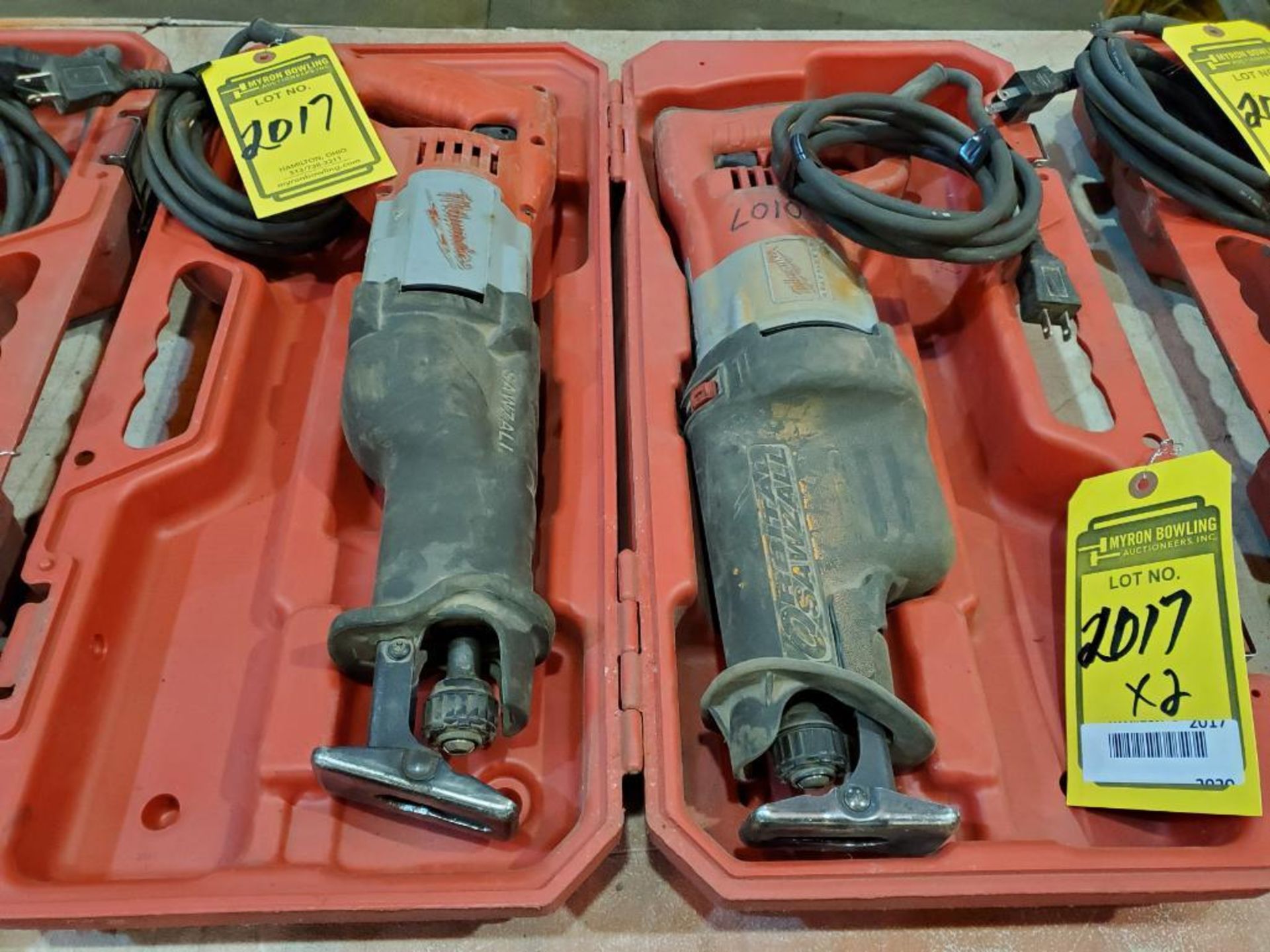 (2) MILWAUKEE SUPER SAWZALLS W/ CASE, 110 V.