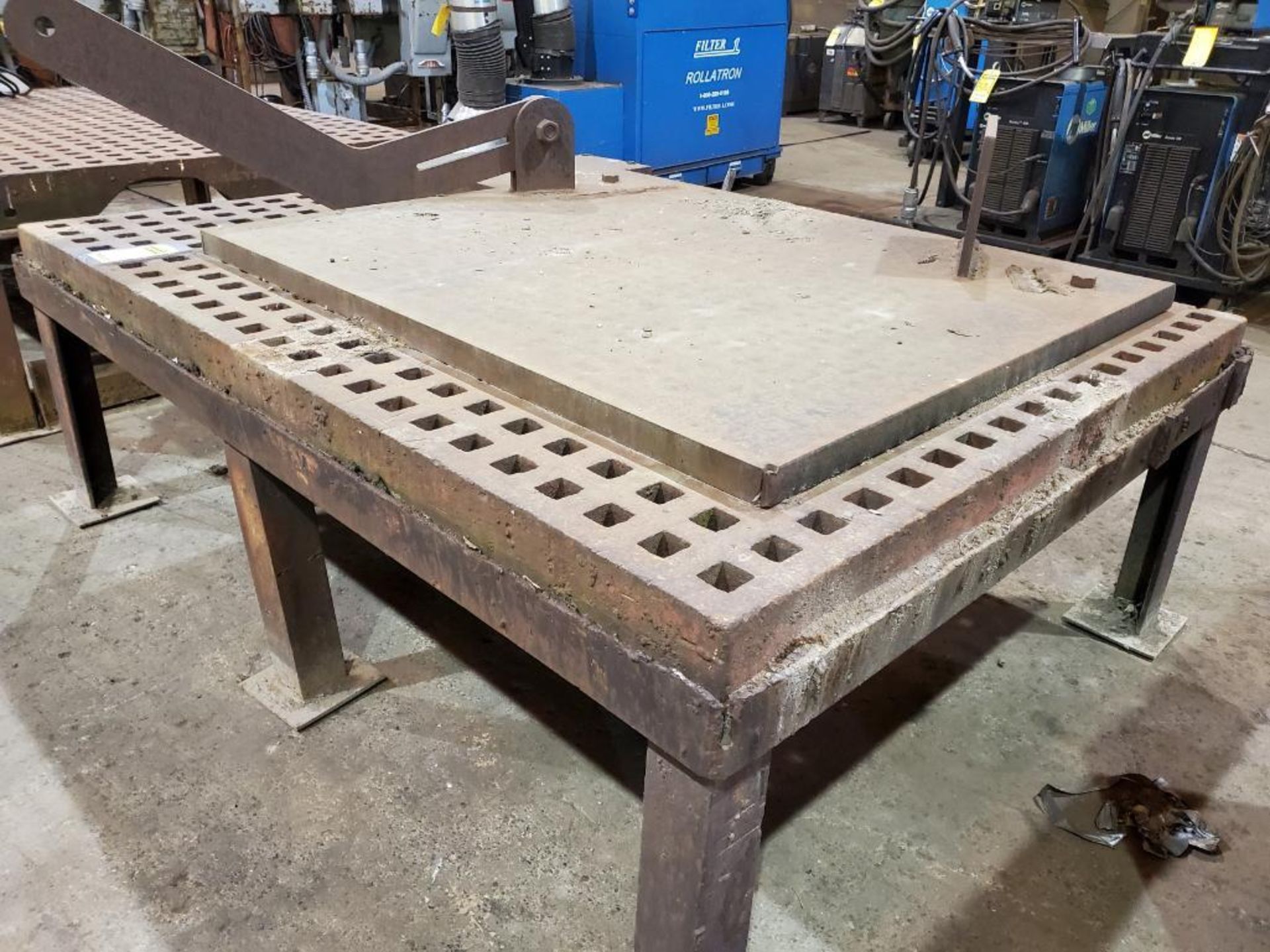 ACORN FIXTURE/ WELDING TABLE, APPROX. 61 X 86 '' X 2 1/2'' THICK - Image 10 of 14