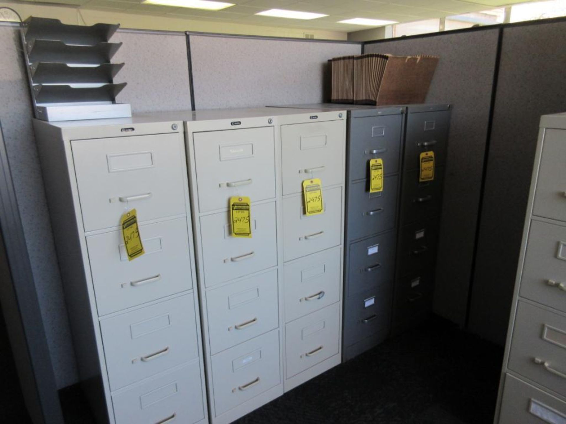 OFFICE AND CONTENTS: DESK CHAIRS FILE CABINETS SHELVING UNIT 2-DOOR CABINET TABLES CUBICLE PANELS - Image 12 of 17