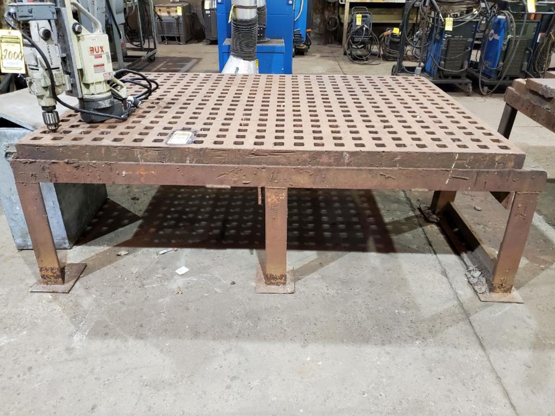 ACORN FIXTURE/ WELDING TABLE, APPROX. 61 X 86 '' X 6'' THICK