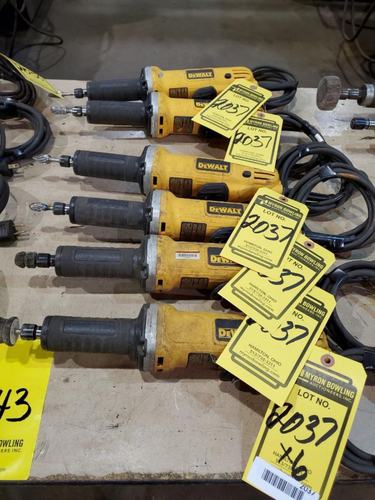 (6) DEWALT DIE GRINDERS, 110 V.