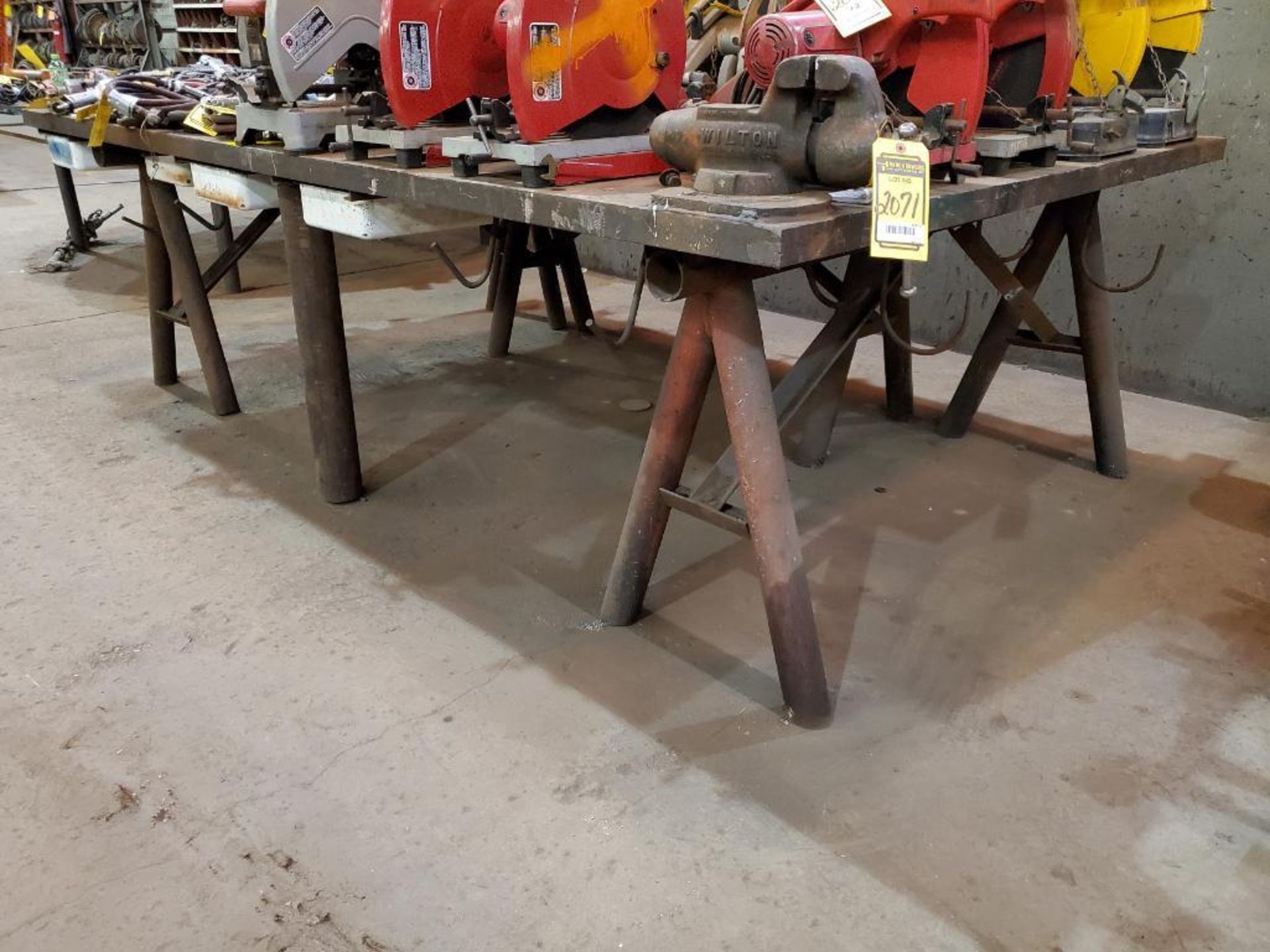 WELDING TABLE 120'' X 72'' X 2'' WITH 4'' WILTON VISE - Image 2 of 14