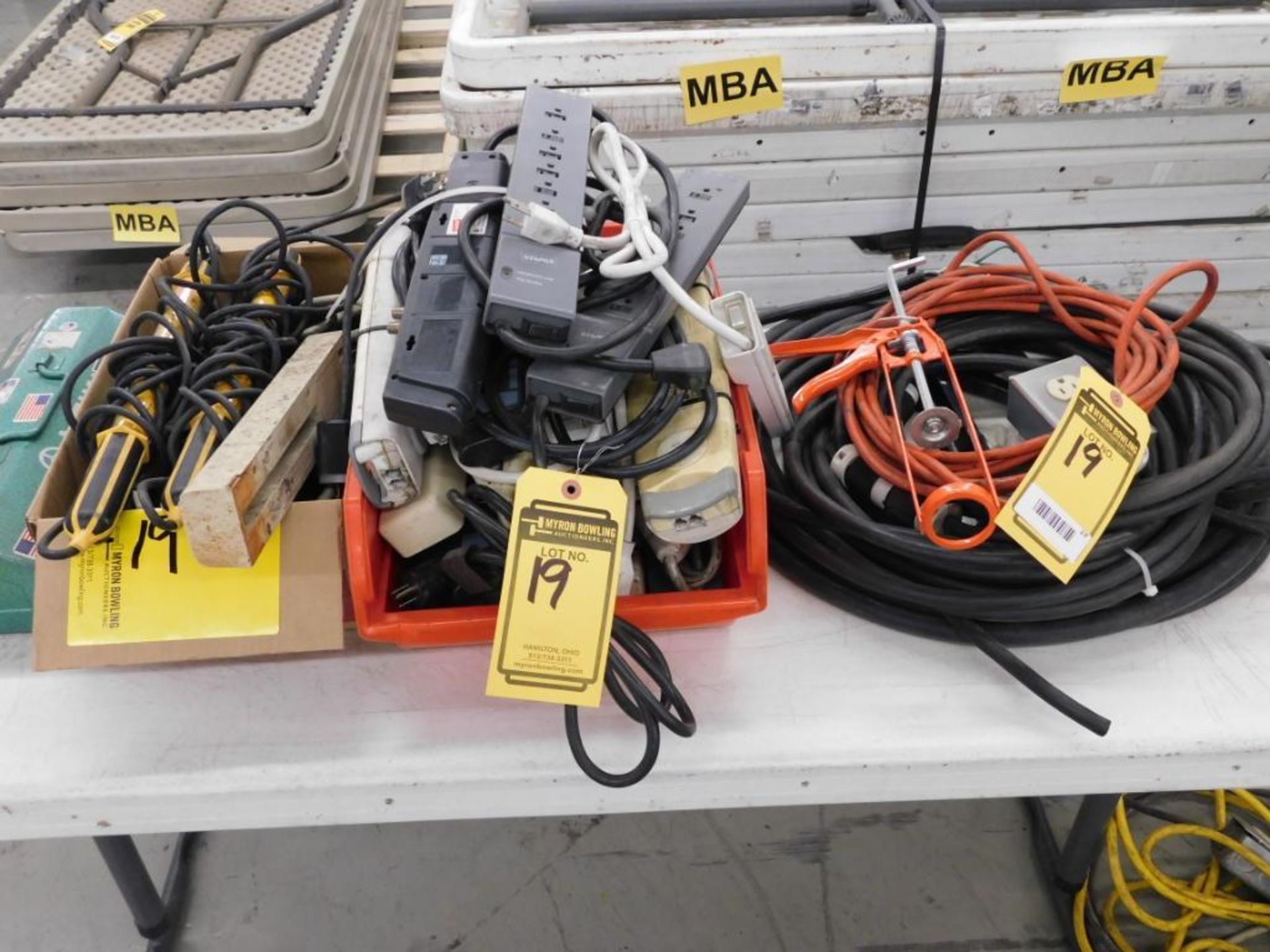 LOT OF CORDS & SURGE PROTECTORS