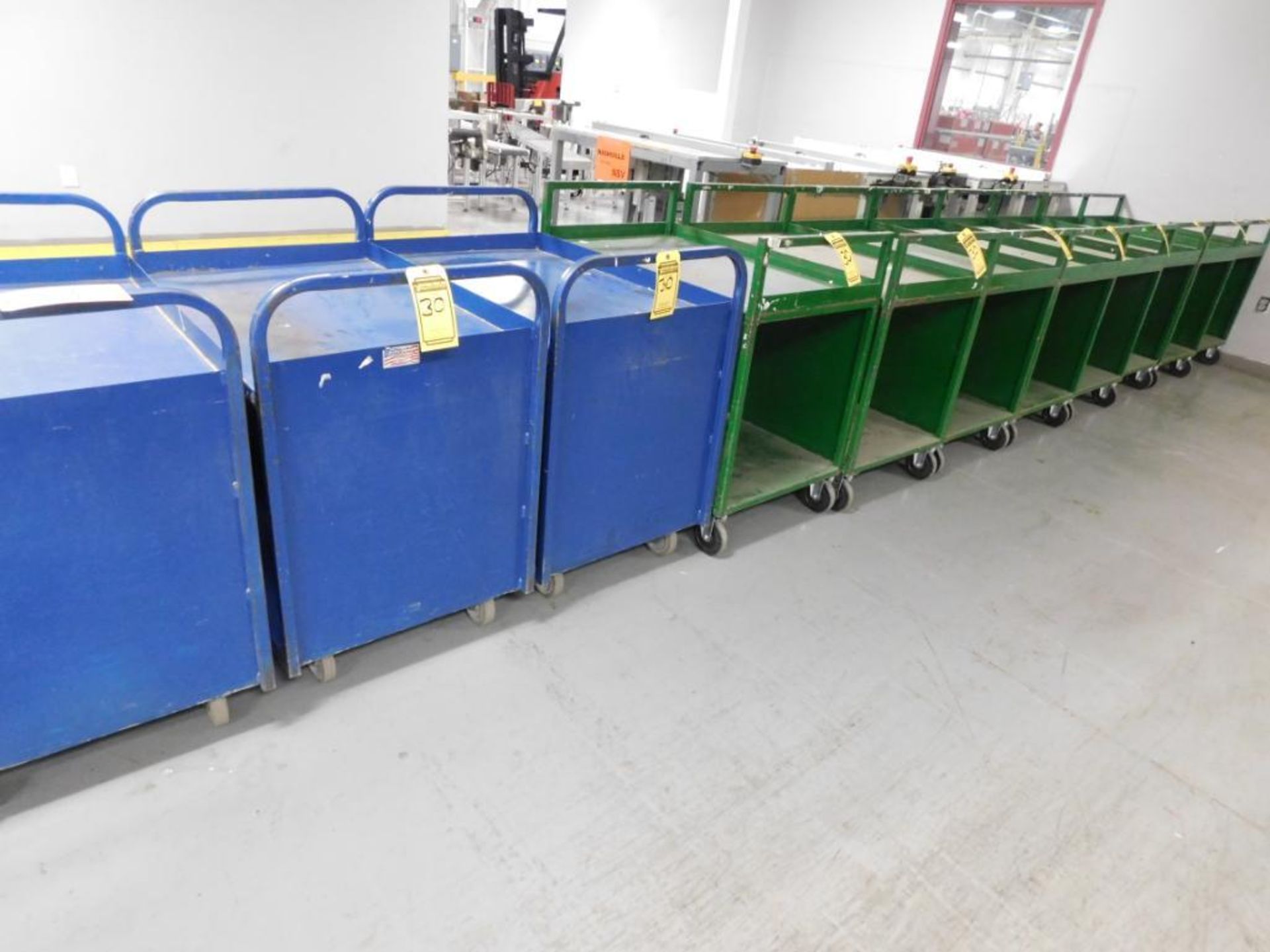 (11) 2-SHELF ROLLING SHOP CARTS, 24'' X 36''