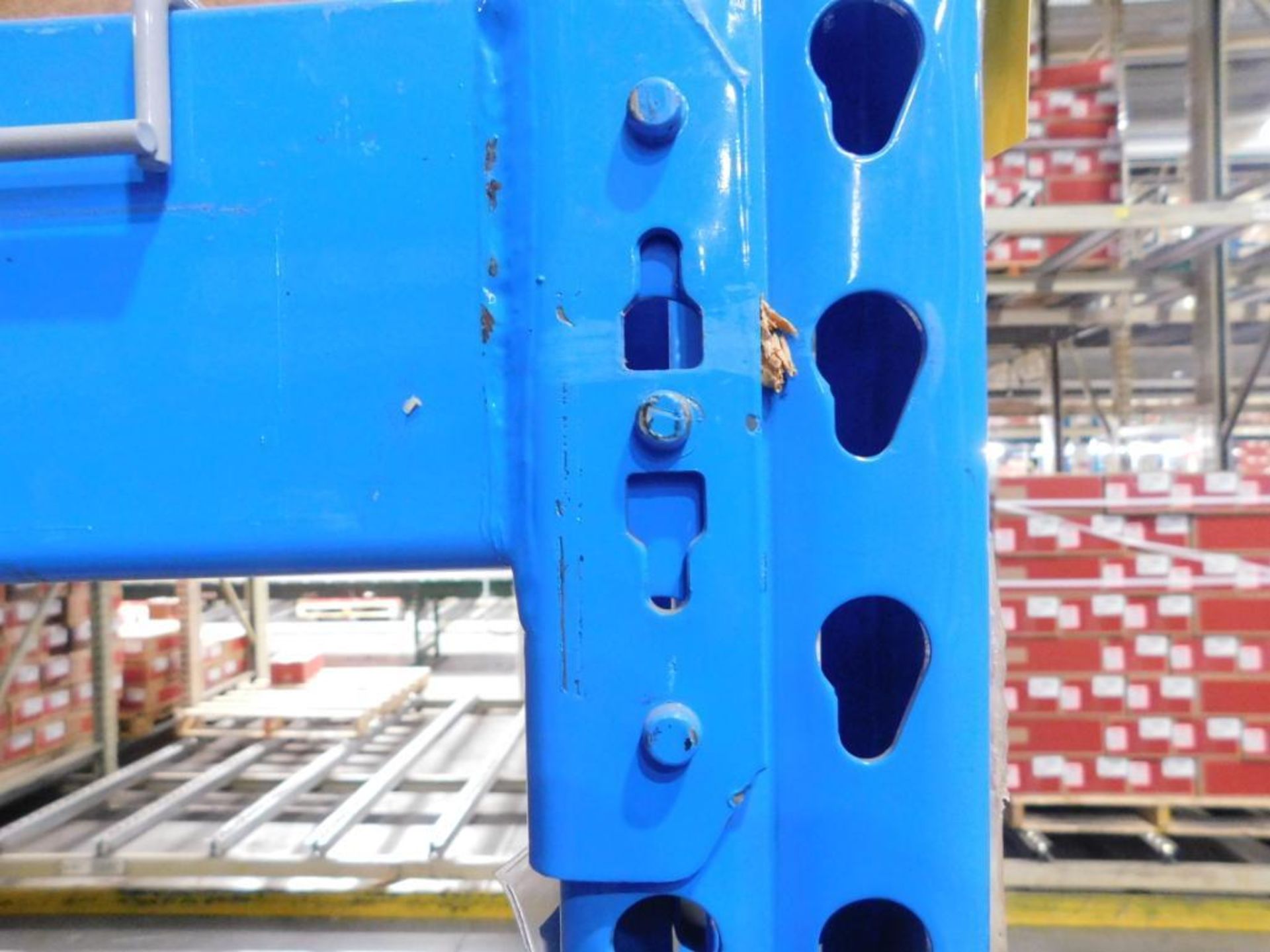 (30X) SECTIONS UNITED STEEL PRODUCTS & SPEEDRACK TEARDROP TYPE PALLET RACKING, (31) 42'' X 34' - Image 3 of 3