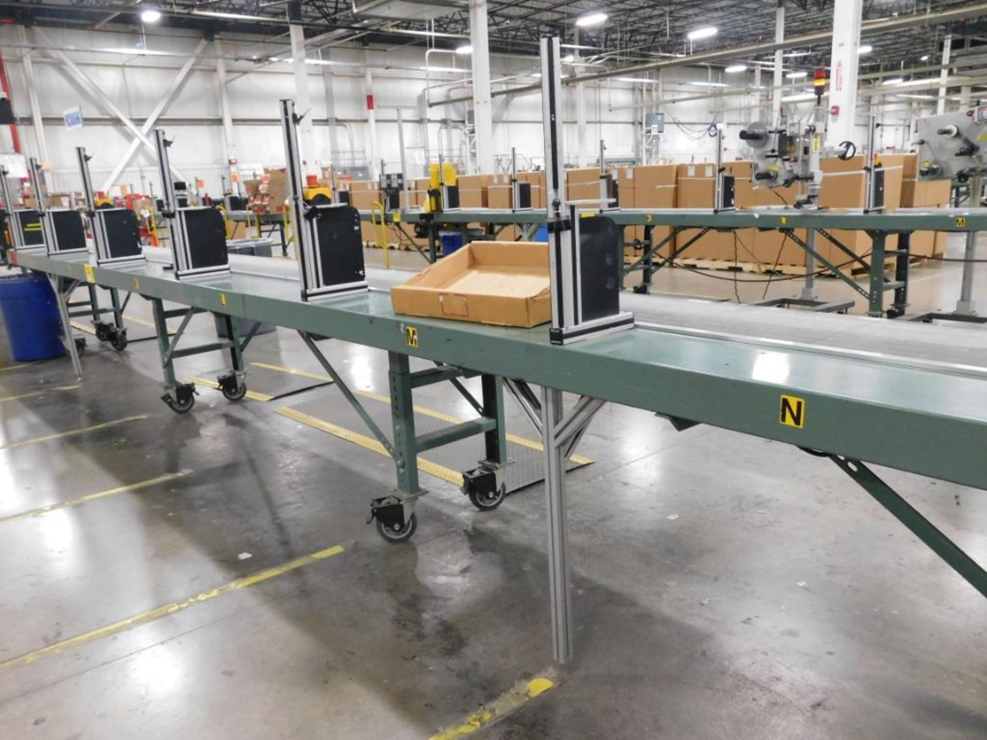 (2) CONVEYORS, 14'' X 26' & 14'' X 36', LEESON SPEEDMASTER CONTROLS