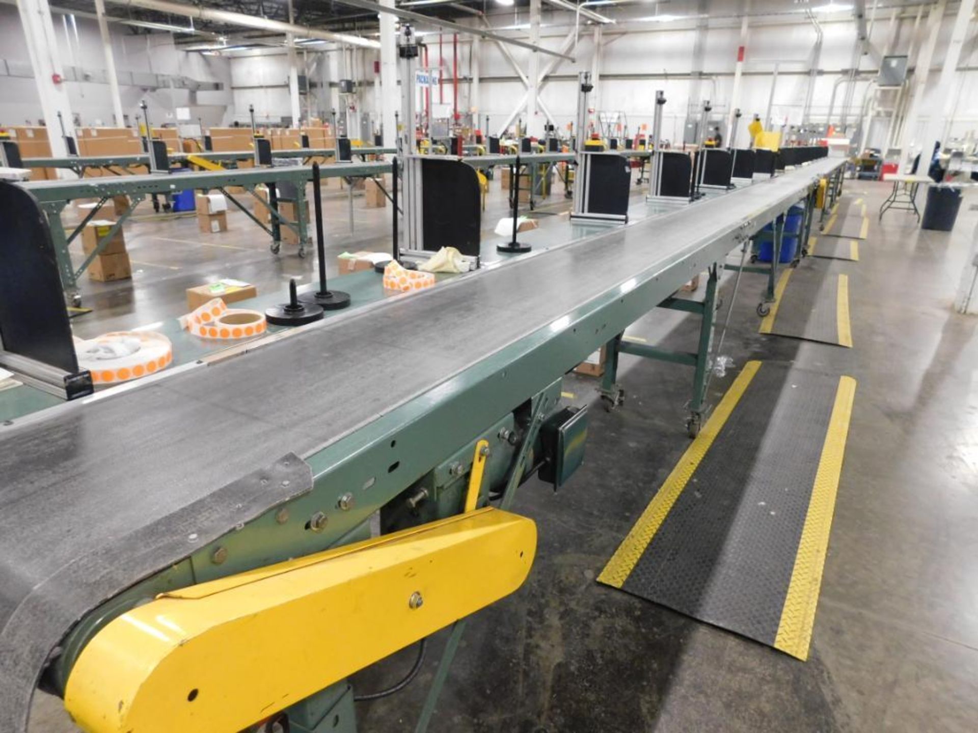 (2) BELT CONVEYORS: 14'' X 26' & 14'' X 36', W/ LEESON SPEEDMASTER DRIVES