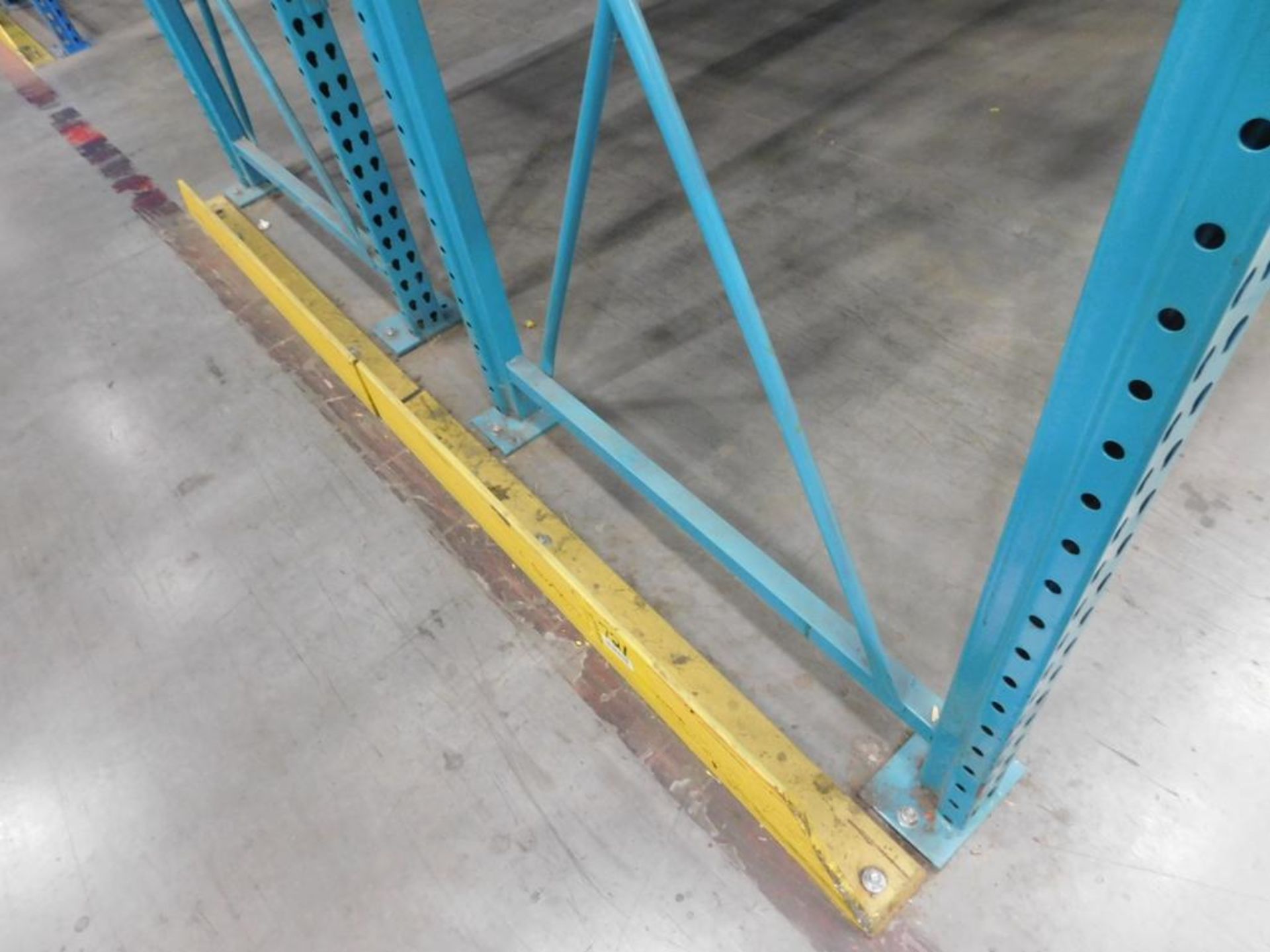 4'' X 6'' GUARDRAIL IN FRONT & BACK OF 22 ROWS OF PALLET RACKING, (8) 9', (14) 8', TOTAL OF 184' - Image 2 of 4