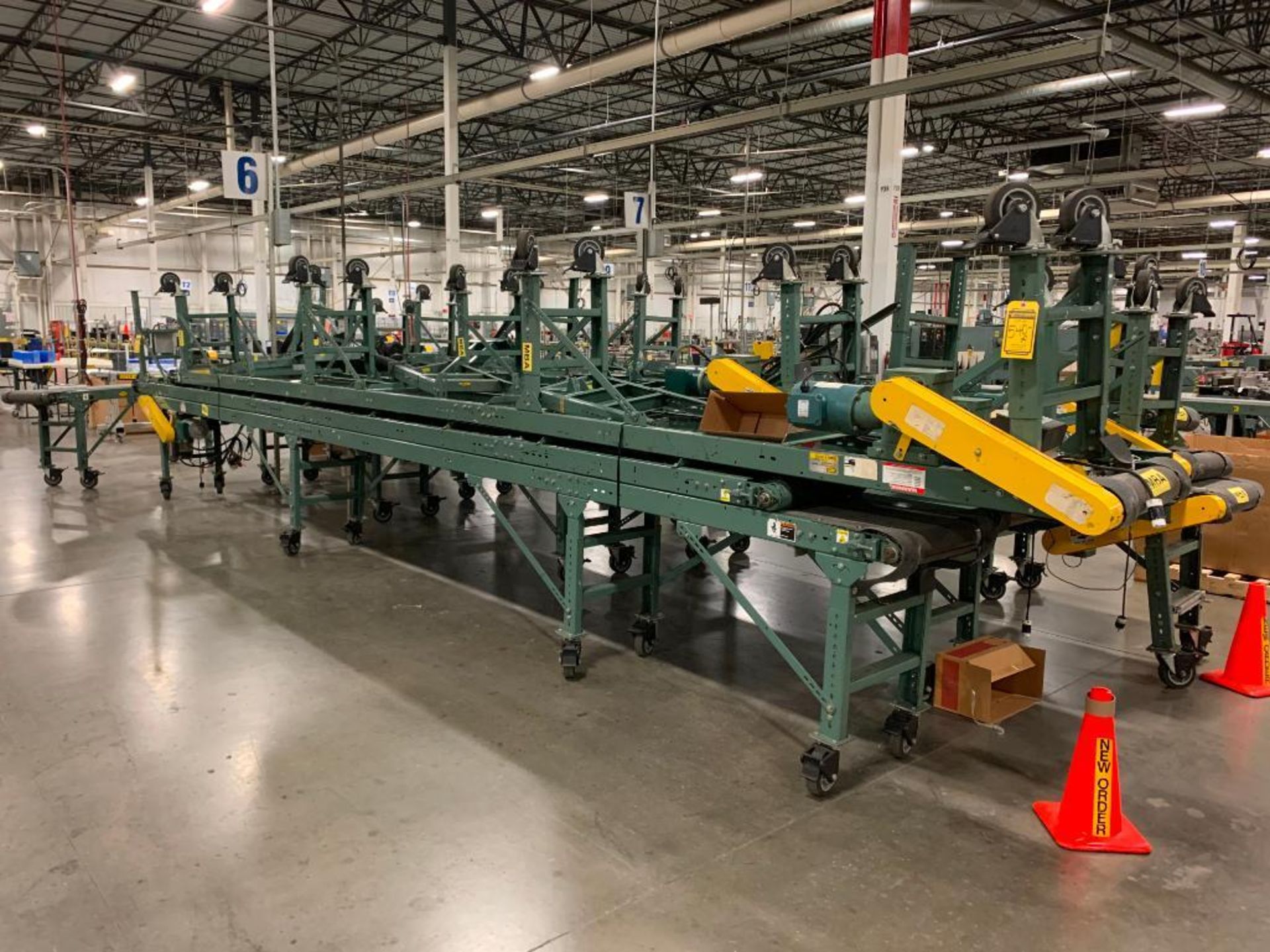 (3) SECTIONS HYTROL BELT CONVEYOR, 14" X 25' W/ LEESON SPEEDMASTER AC DRIVE UNIT