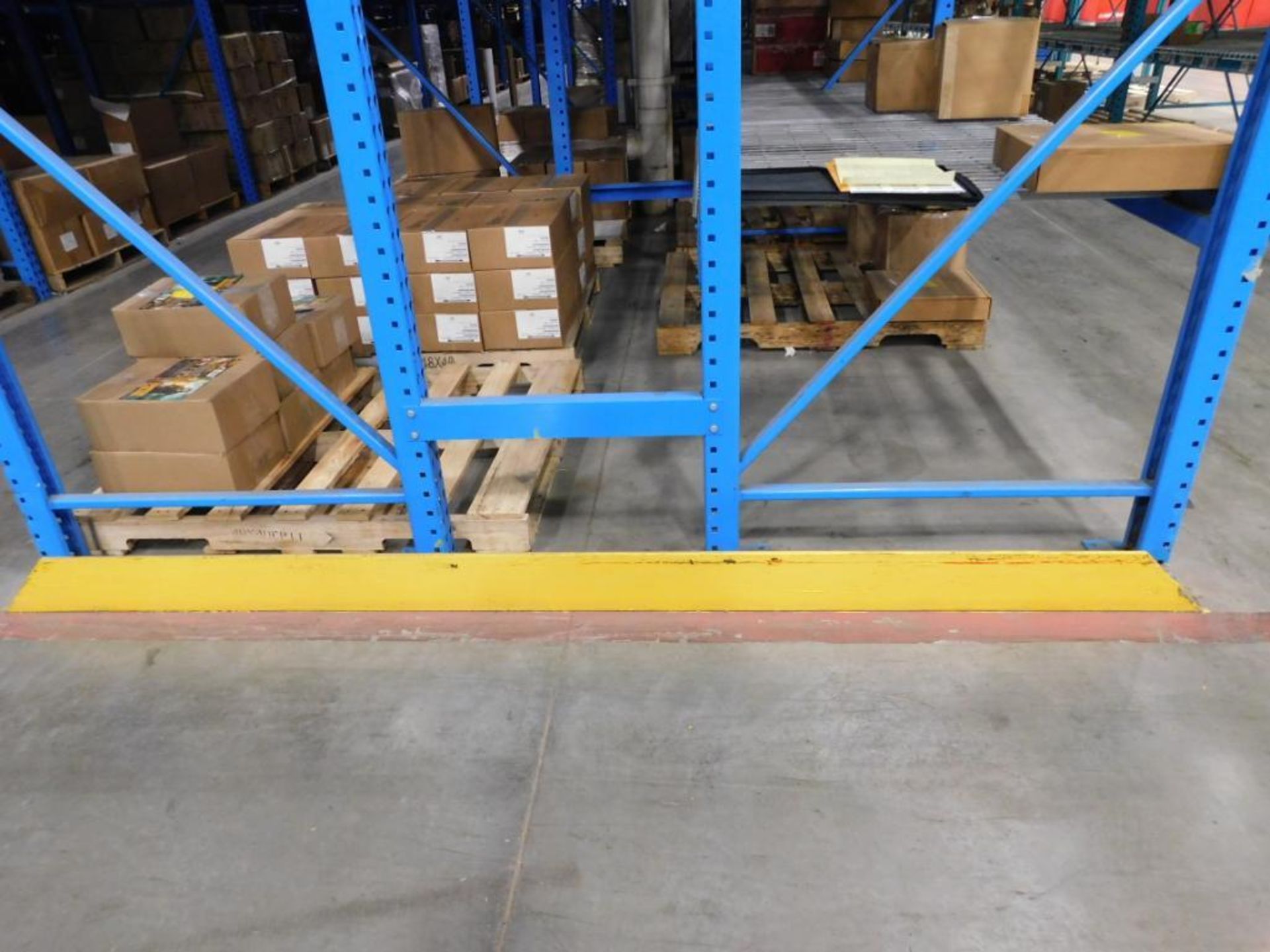 4'' X 6'' GUARDRAIL IN FRONT & BACK OF 22 ROWS OF PALLET RACKING, (8) 9', (14) 8', TOTAL OF 184' - Image 3 of 4