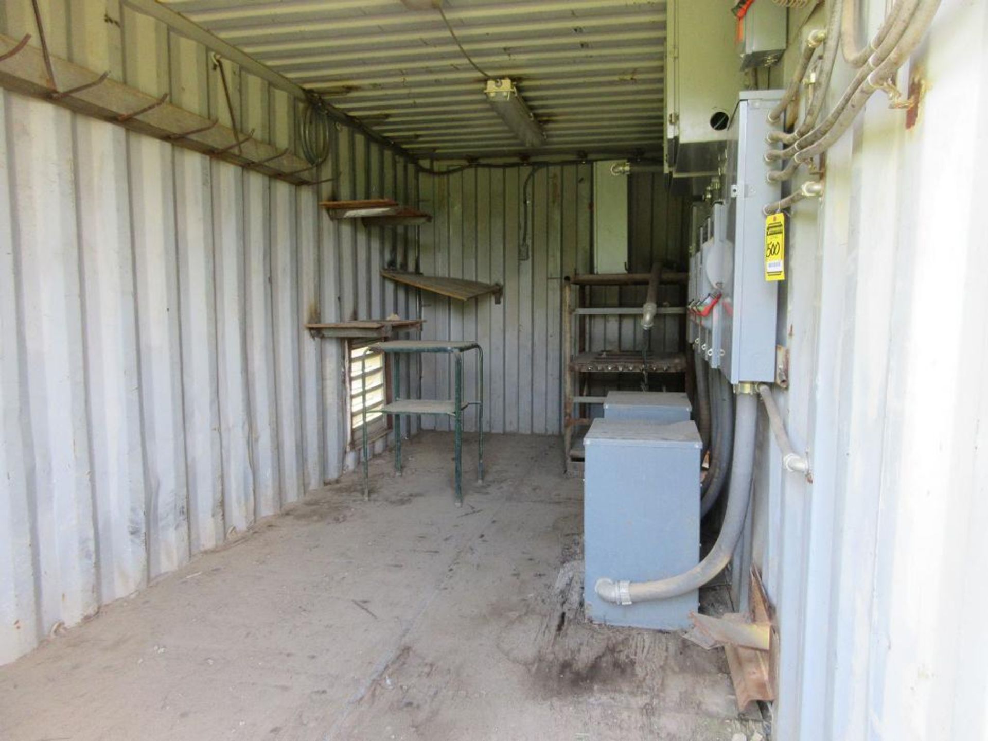 20' SHIPPING CONTAINER W/ CONTENTS: (2) SQUARE D 30 KVA TRANSFORMERS, (5) SAFETY SWITCHES, - Image 4 of 7