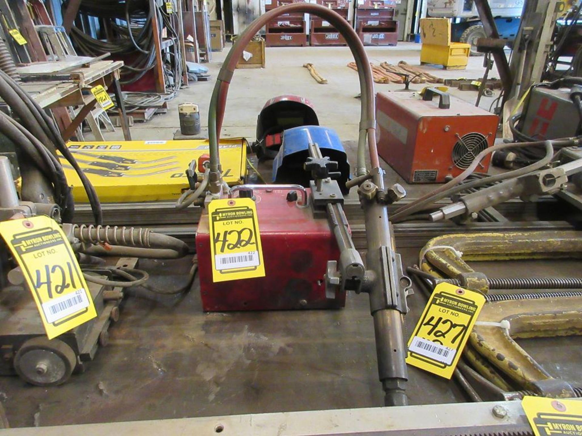 BUG-O SYSTEMS MODEL HAR-3240-HS TRACK WELDER W/ APPROX. 8' OF TRACK