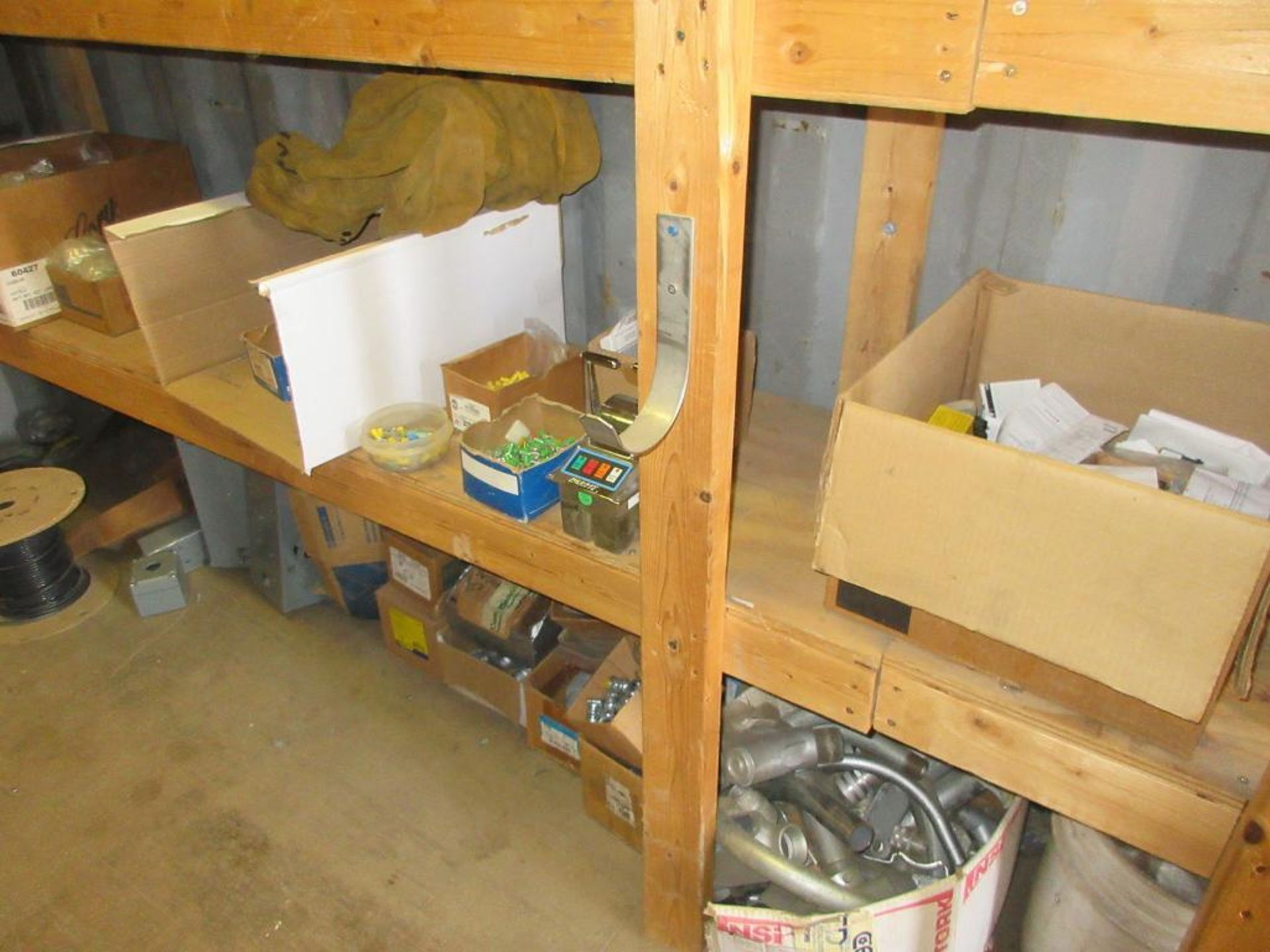 20' SHIPPING CONTAINER W/ CONTENTS: ELECTRICAL SUPPLIES, BUSHINGS, TERMINALS, FUSES, COVER PLATES, - Image 14 of 21