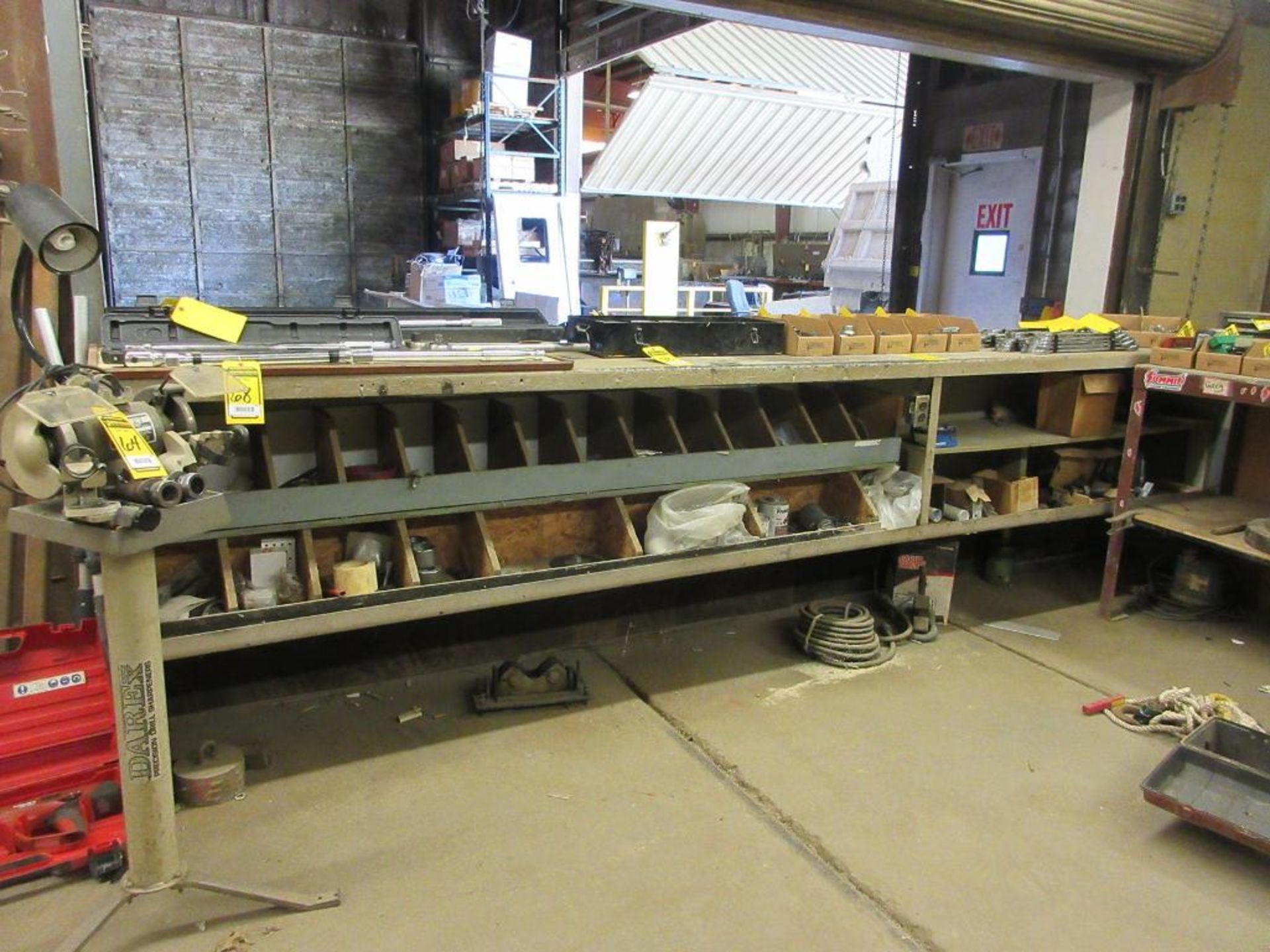 (2) WORKBENCHES, BOTTOM SHELF CONTENTS INCLUDED, & 5'' BENCH VISE - Image 2 of 2