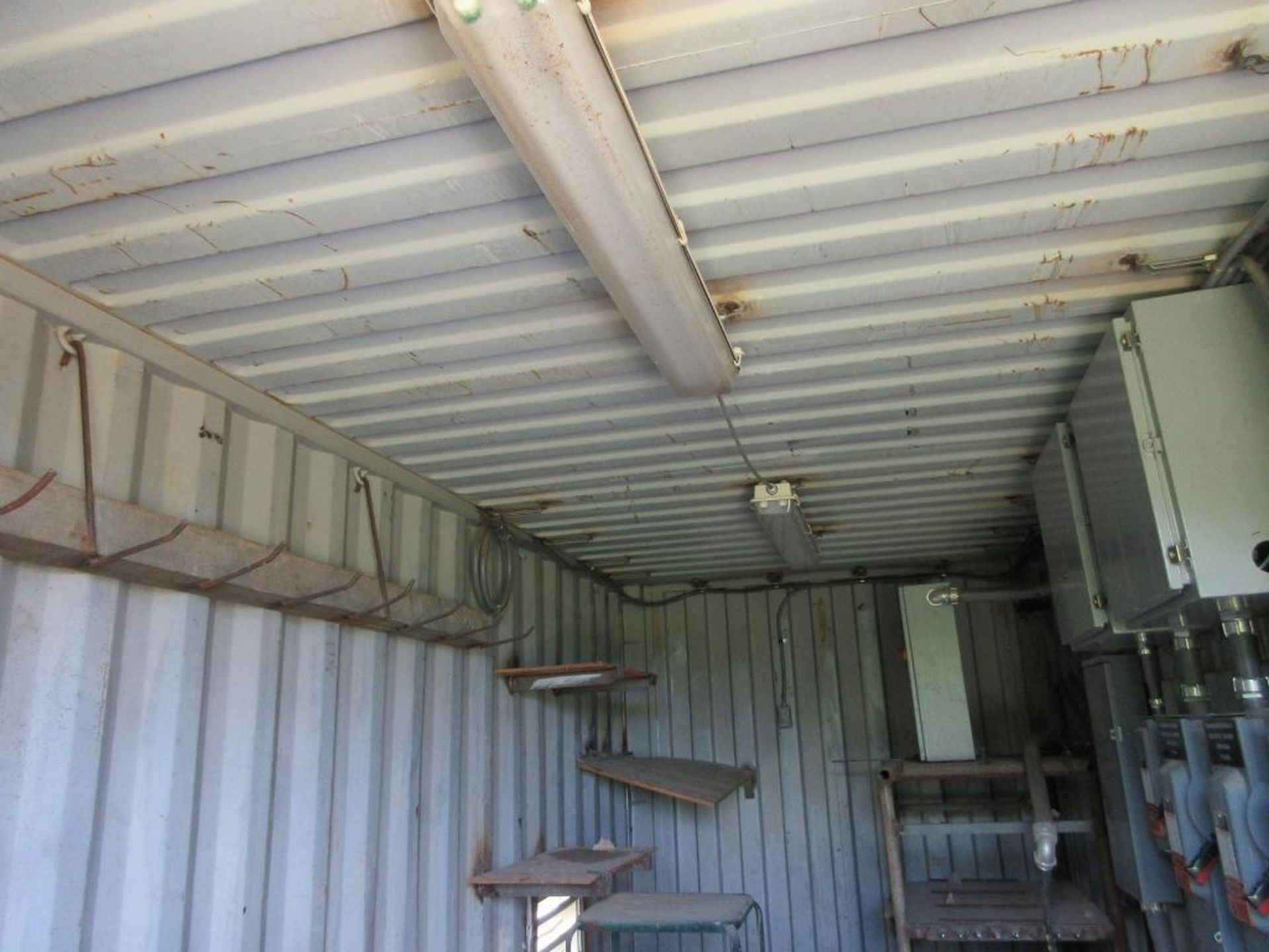 20' SHIPPING CONTAINER W/ CONTENTS: (2) SQUARE D 30 KVA TRANSFORMERS, (5) SAFETY SWITCHES, - Image 7 of 7